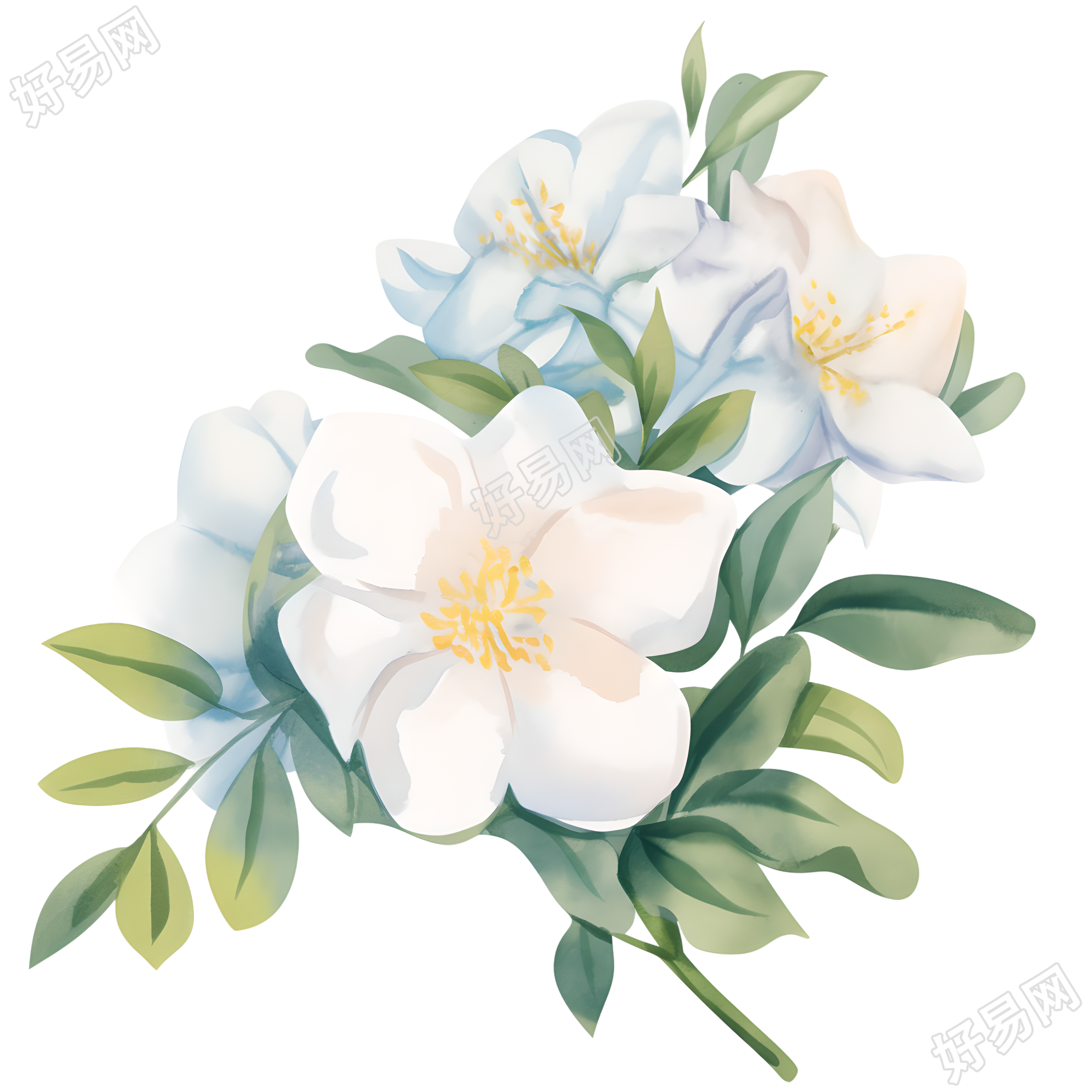水彩植物装饰素材
