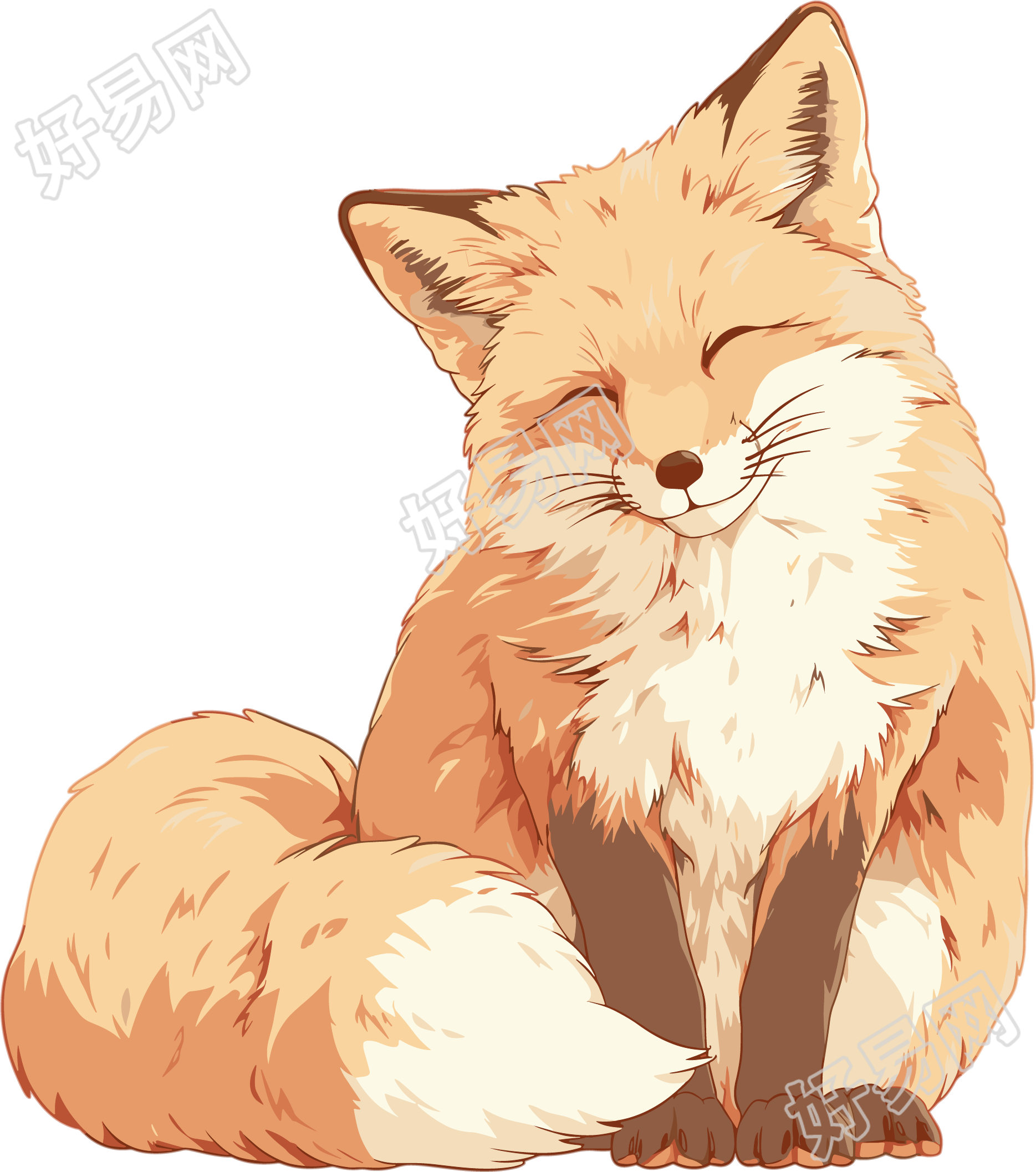 慵懒狐狸插画设计