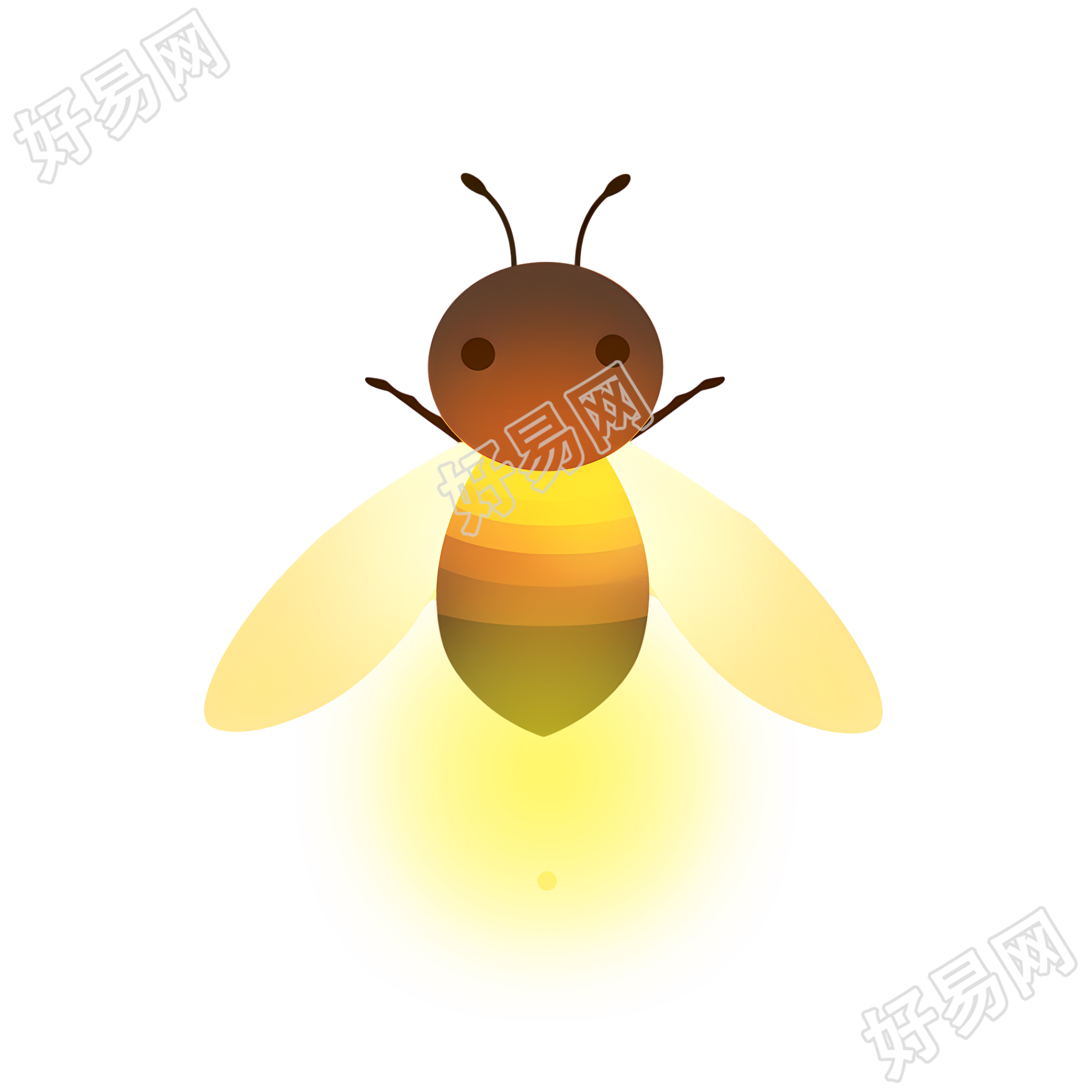 萤火虫简约插画