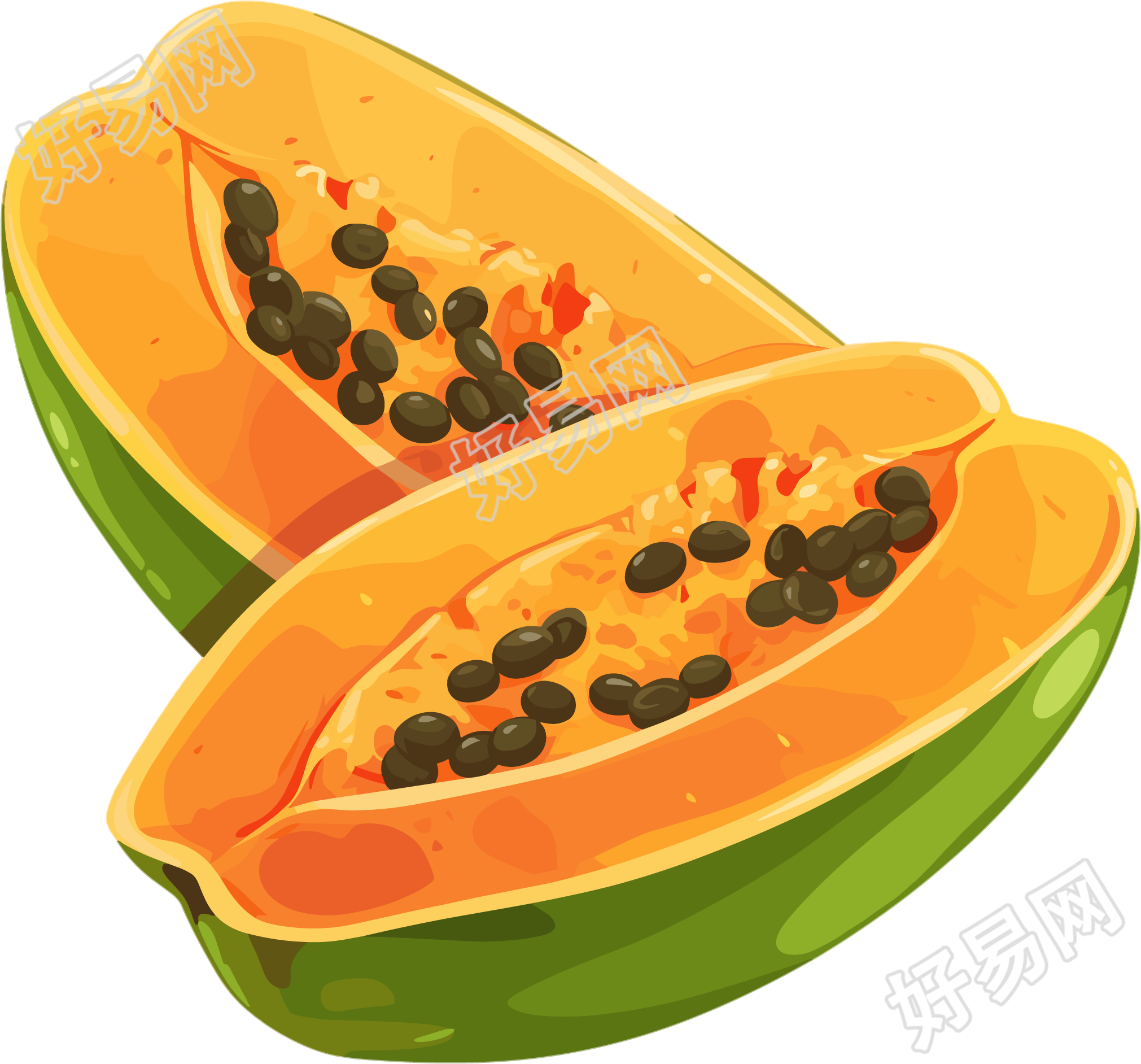 木瓜美味水果素材
