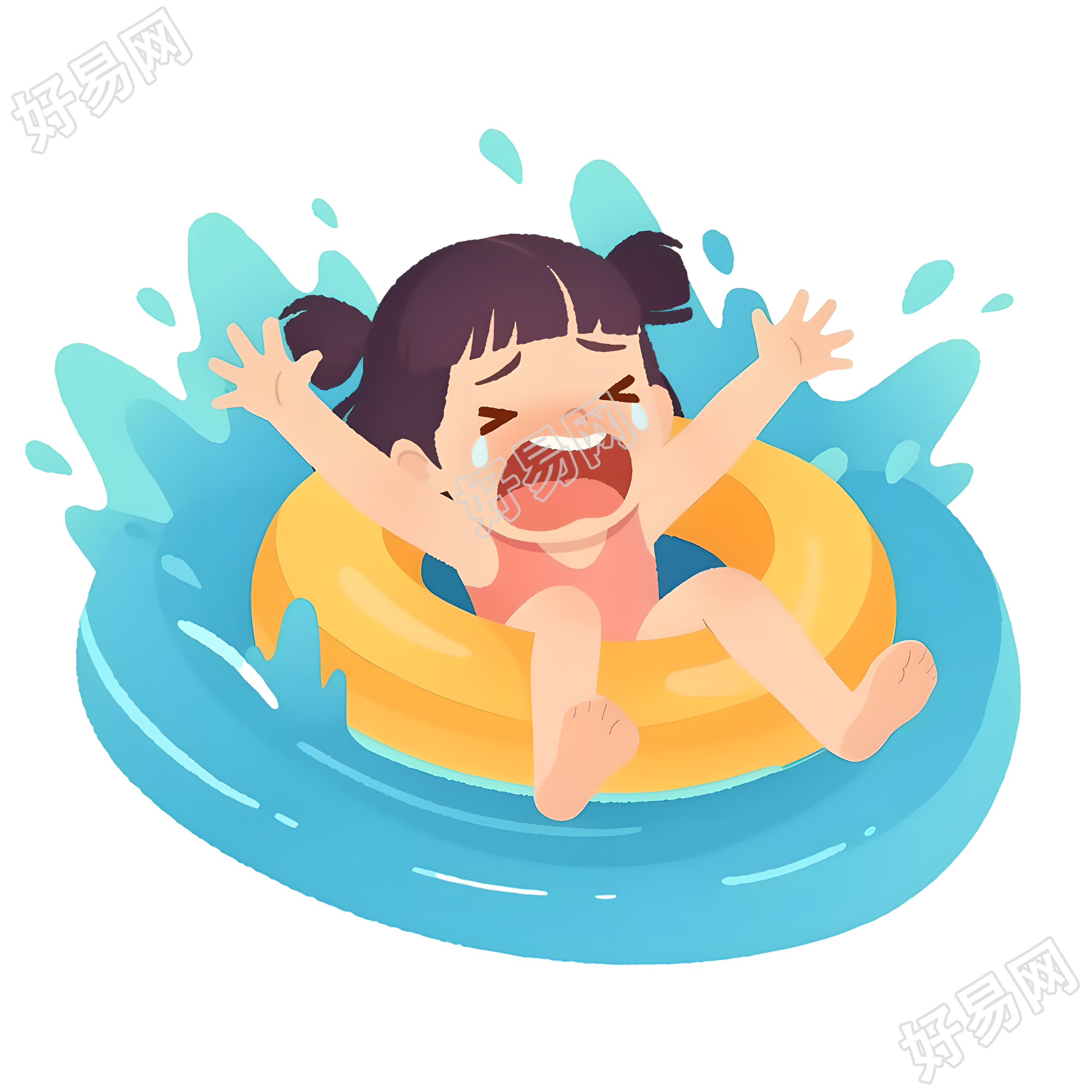 溺水女孩高清图形素材