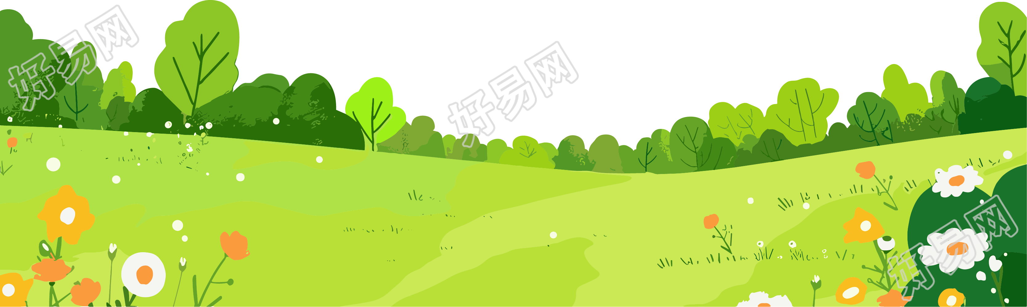 草原小花矢量插图