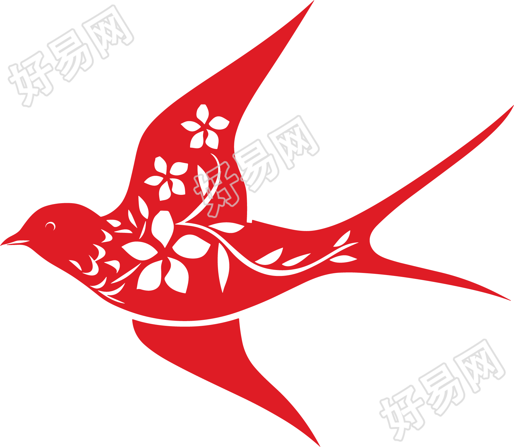 燕子剪纸插图