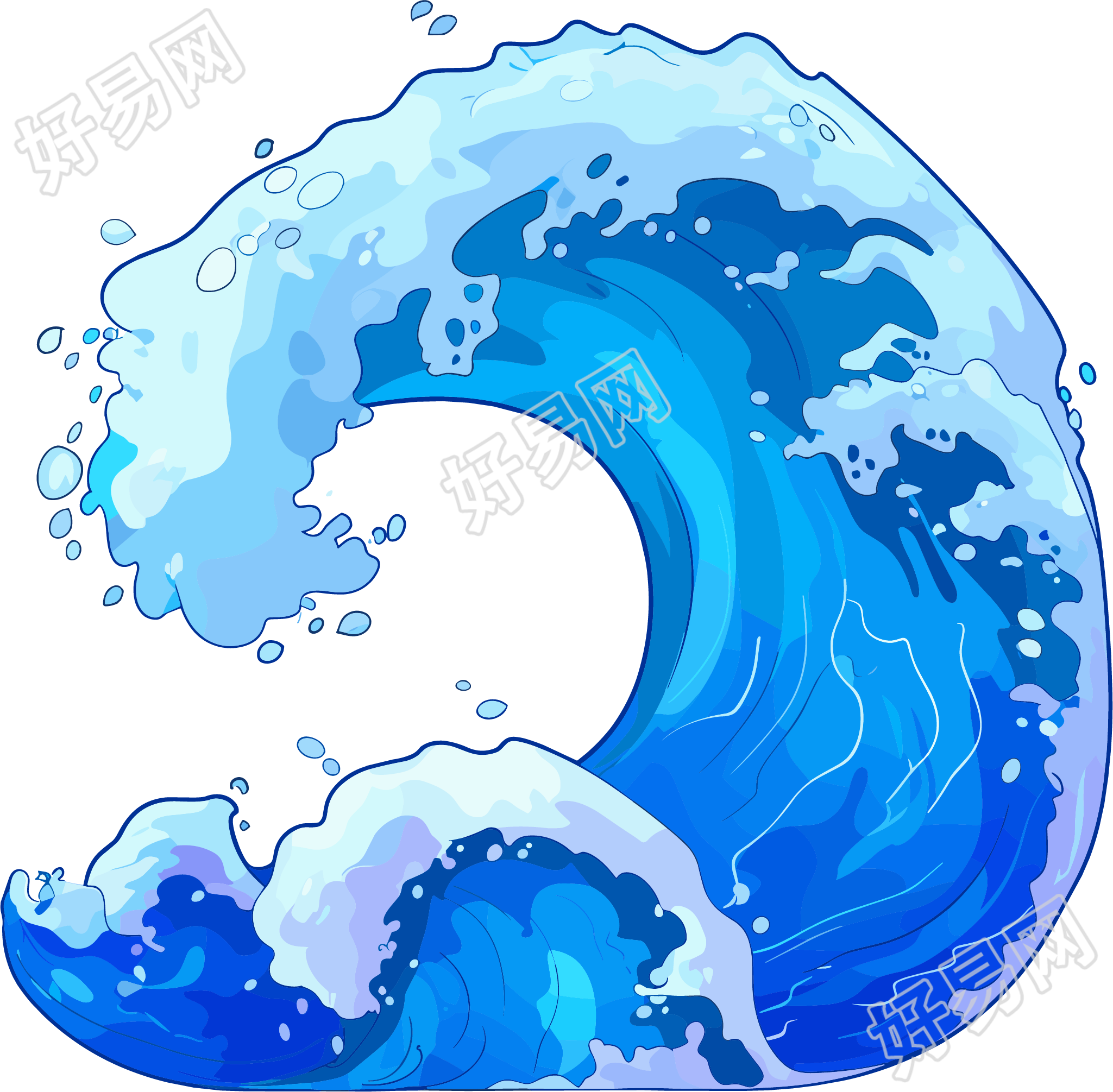 海浪防汛元素