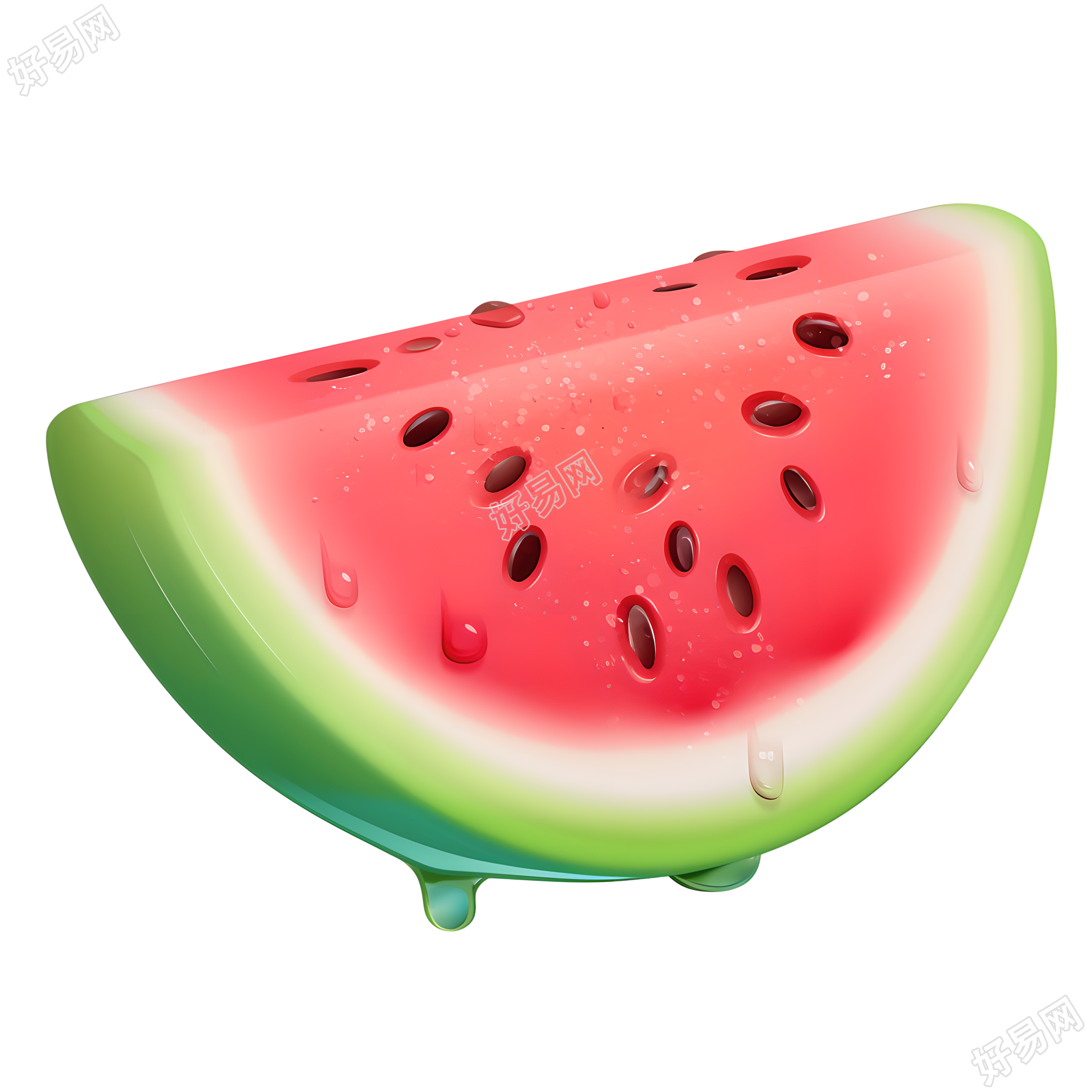 西瓜切片夏天可爱插图
