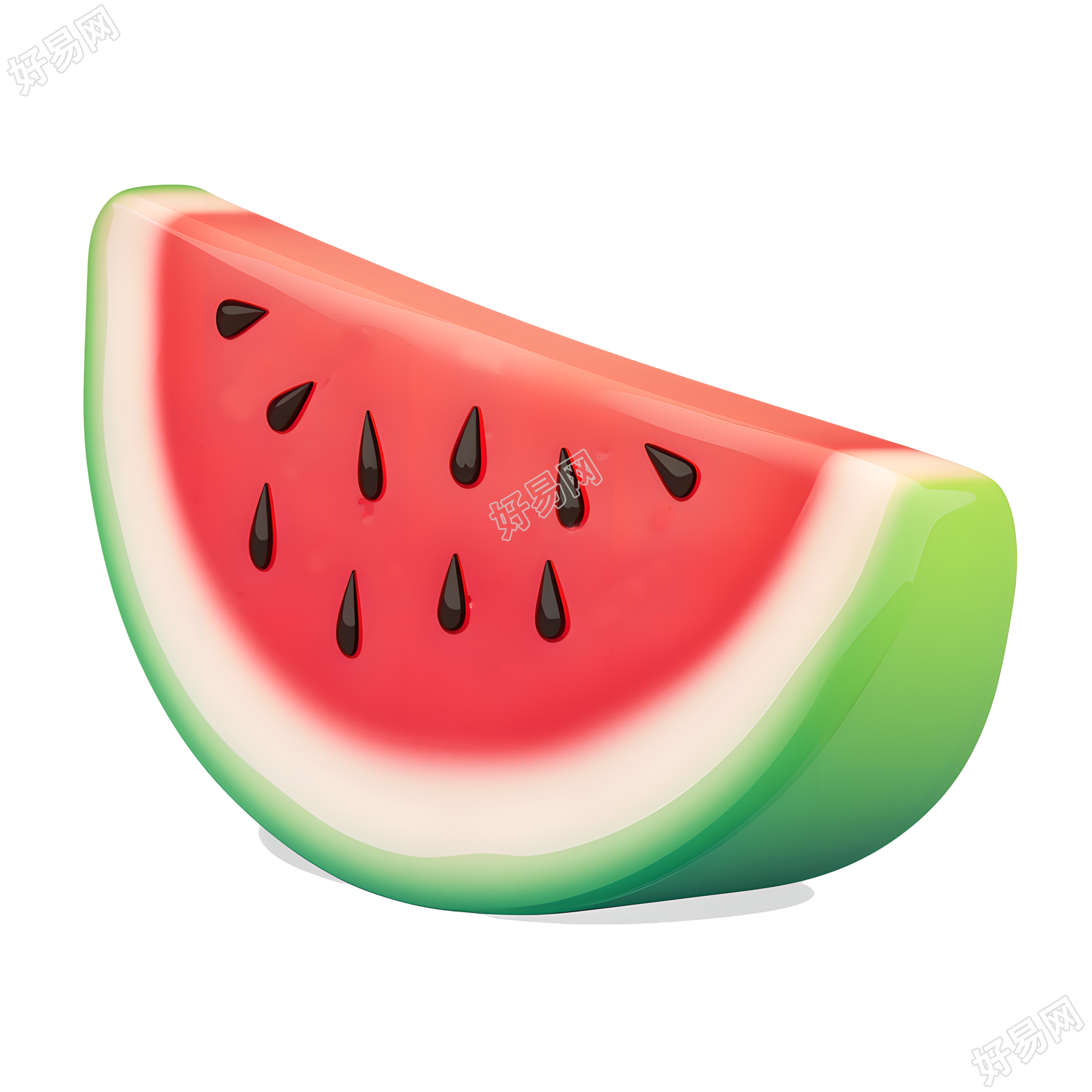 西瓜切片夏天插画