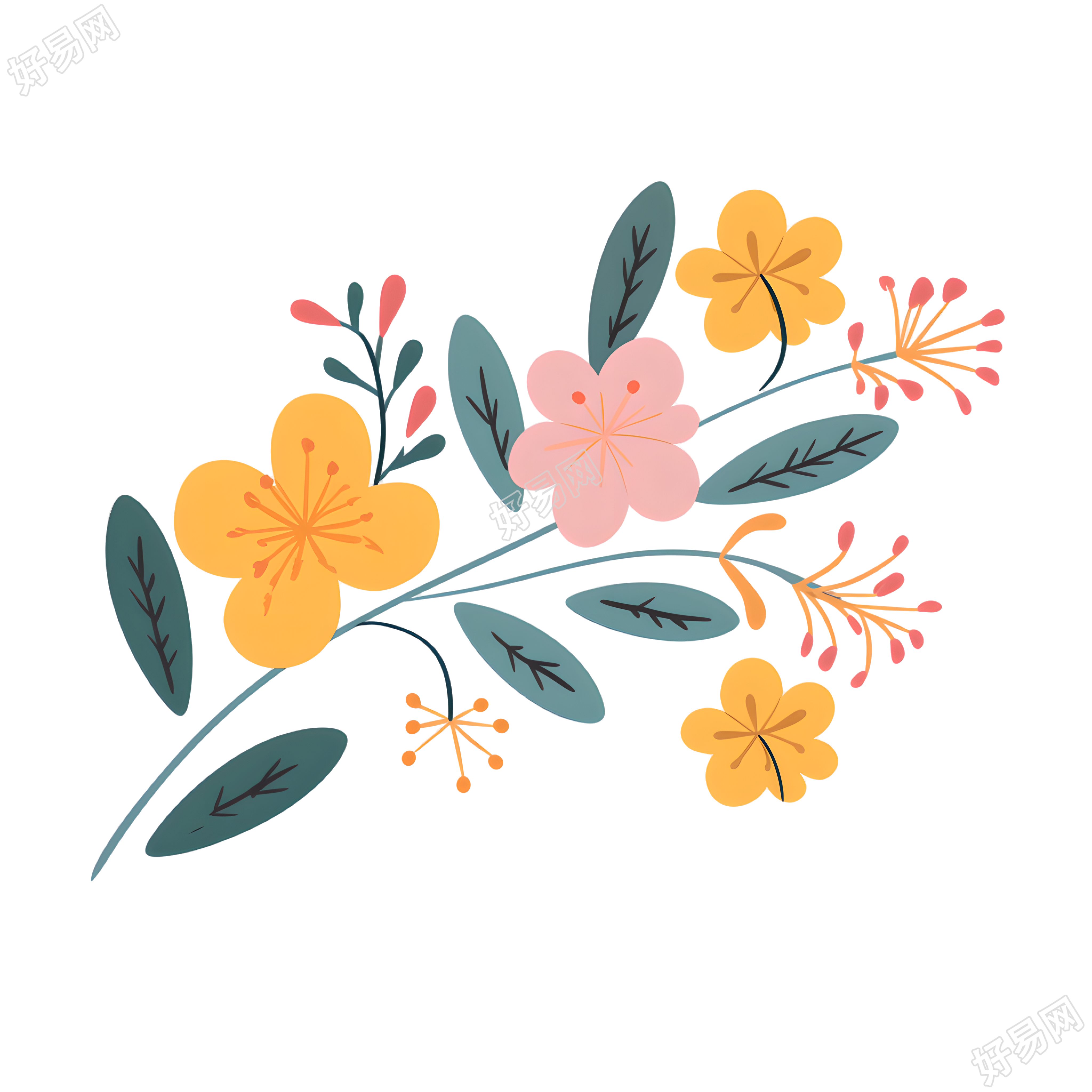 小花透明背景插图