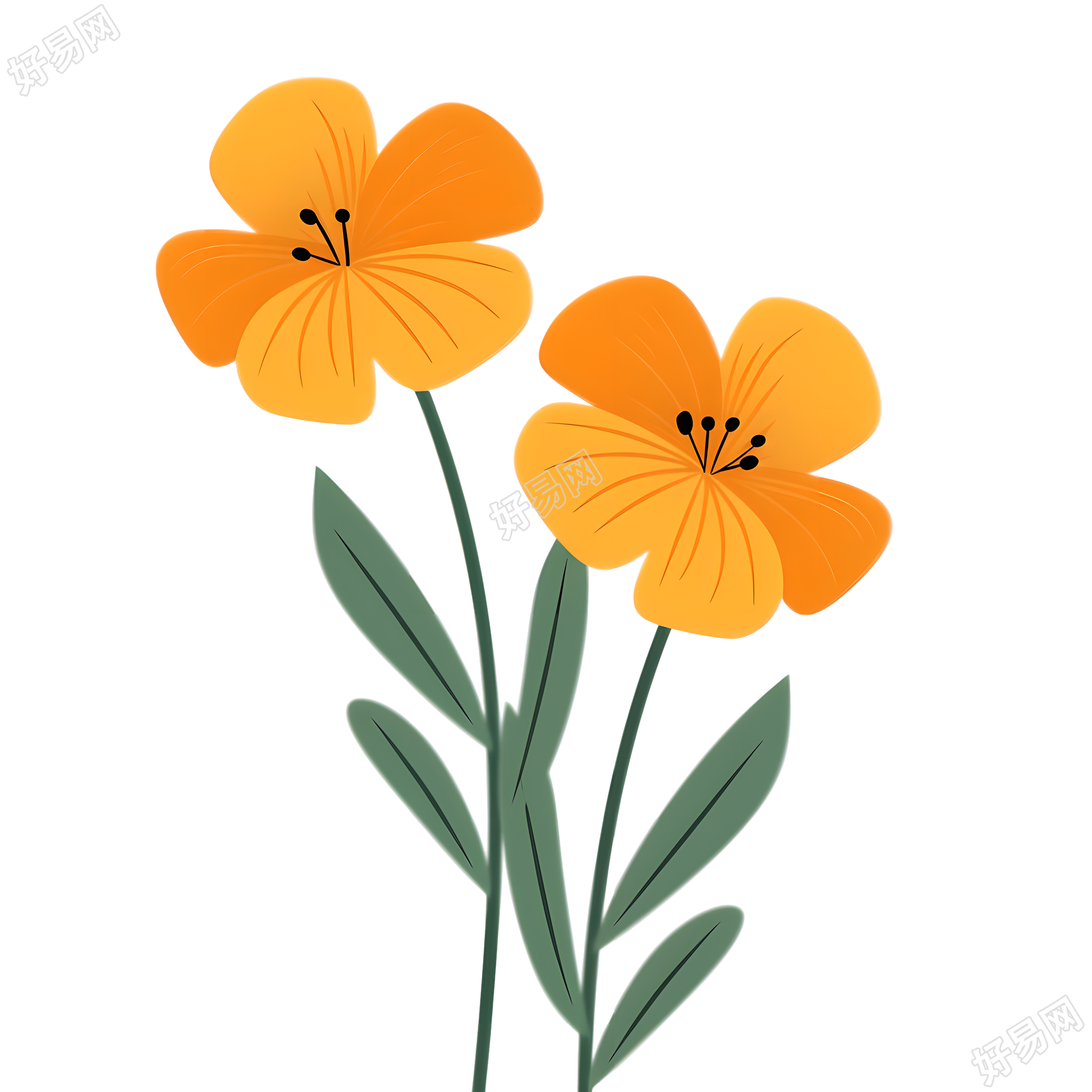 小花唯美插画
