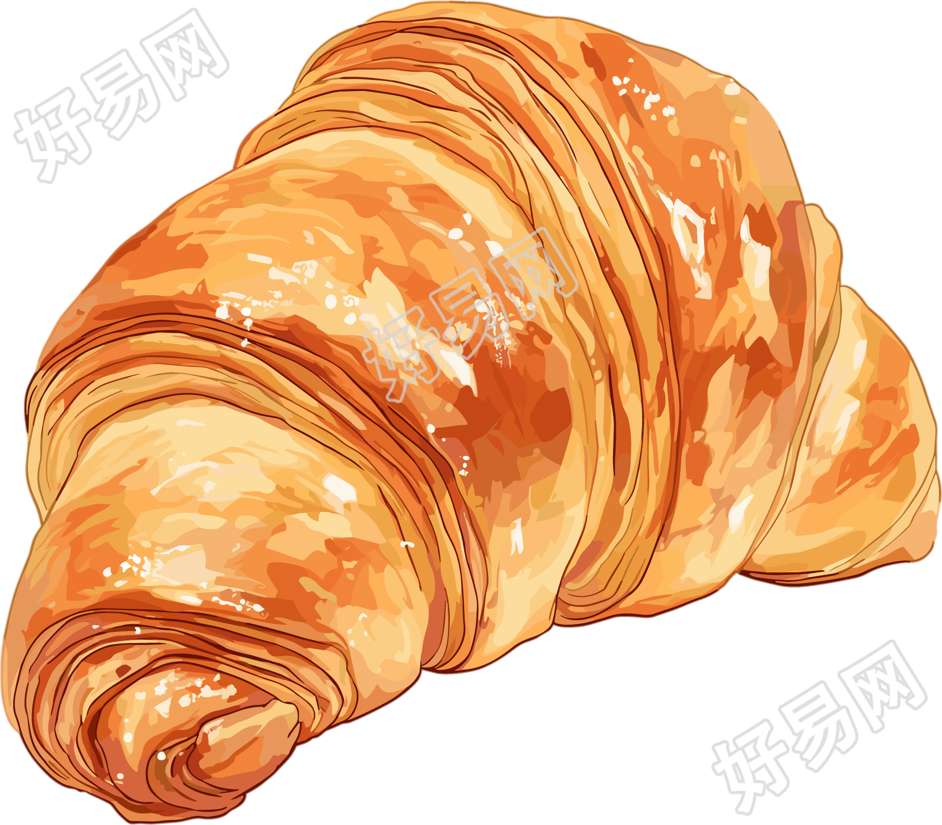 牛角包美味面包元素