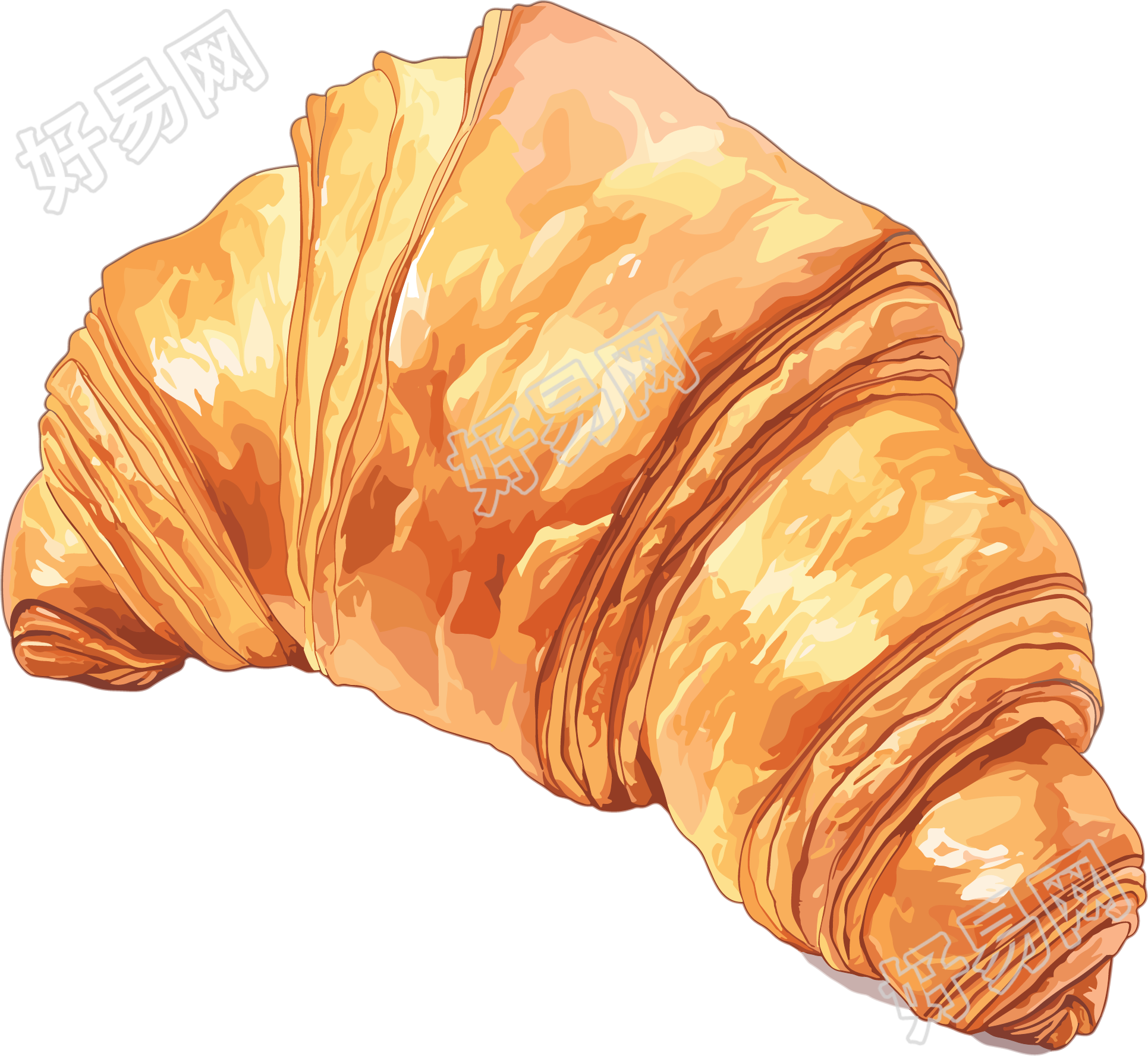 牛角包美味面包插画