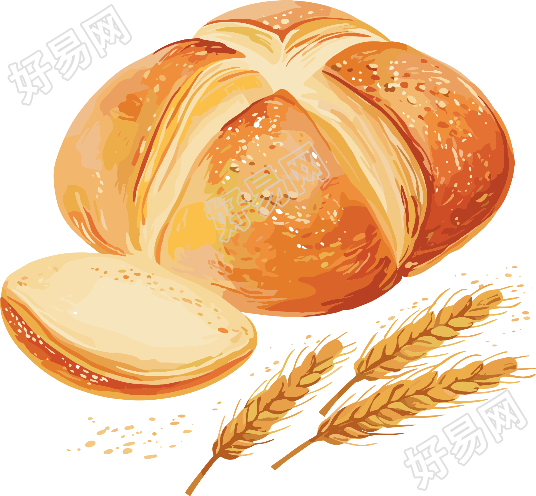 美味面包创意插图