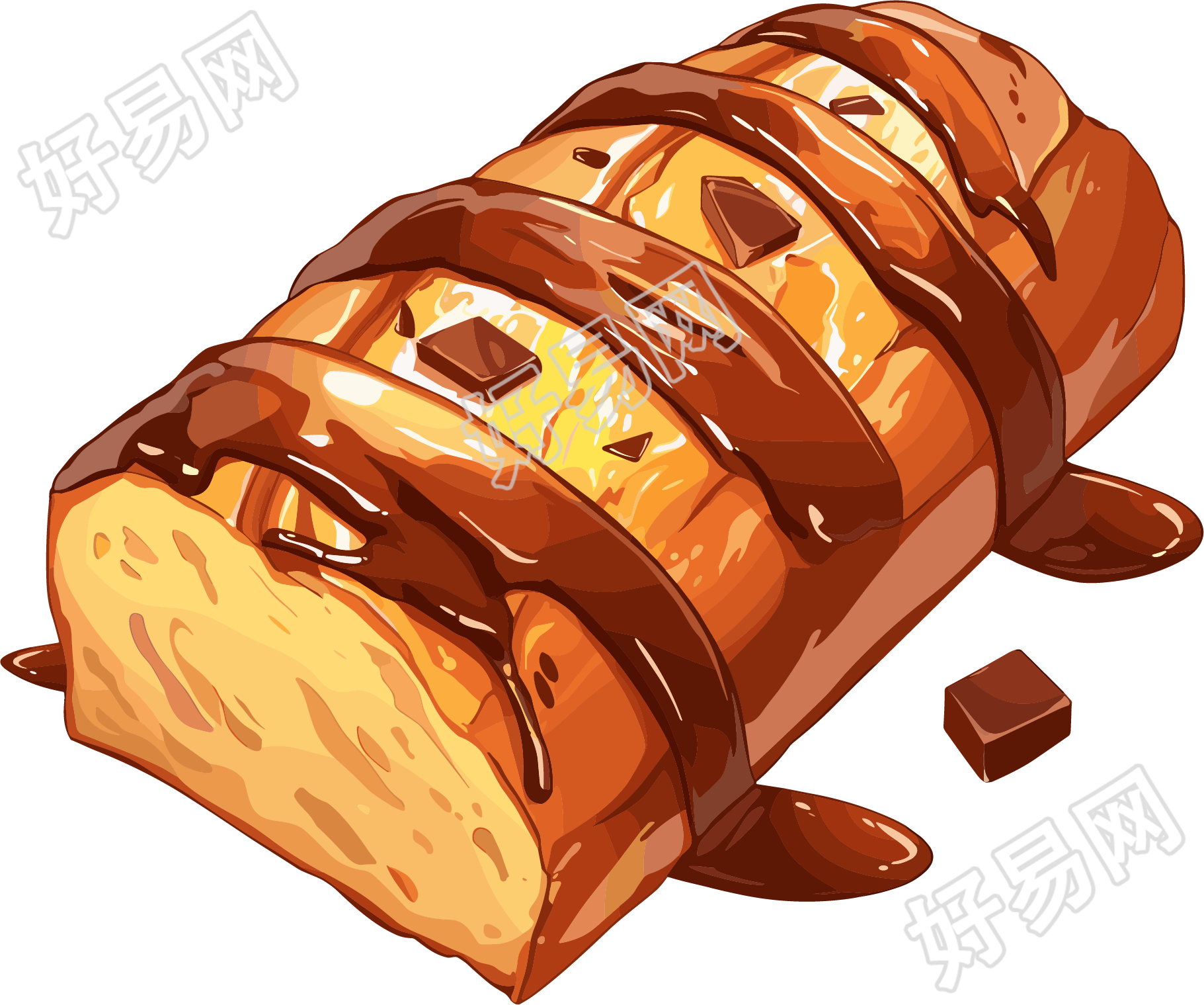 巧克力面包插画