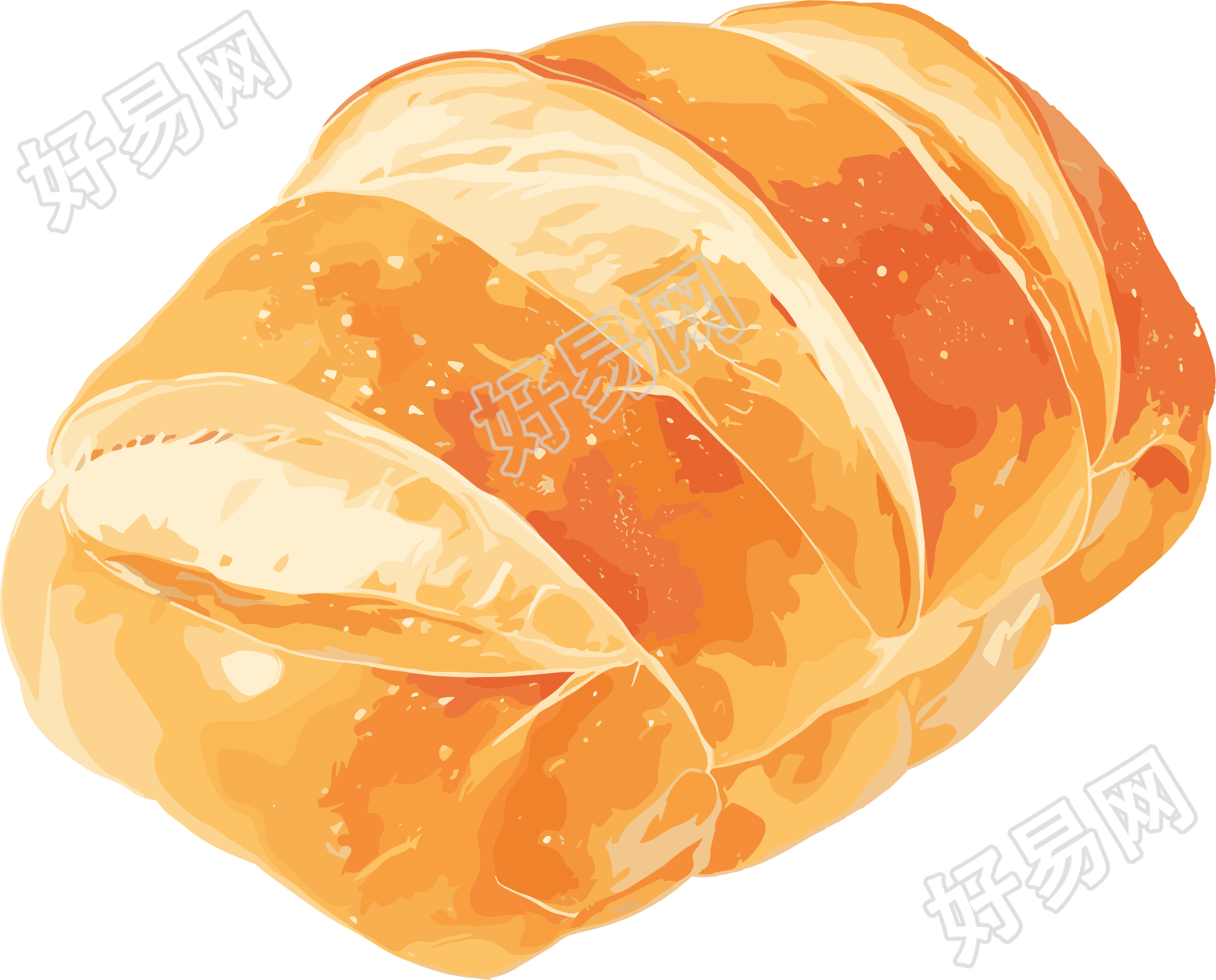 美味面包金黄色素材