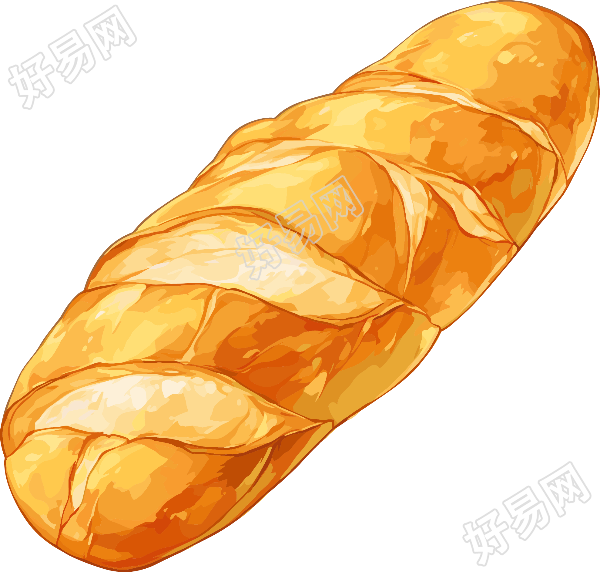 美味面包彩铅画素材