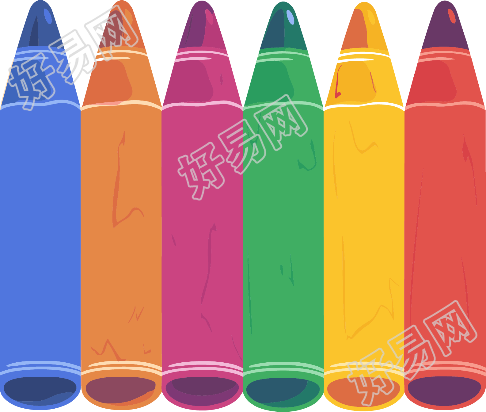 蜡笔平面插画