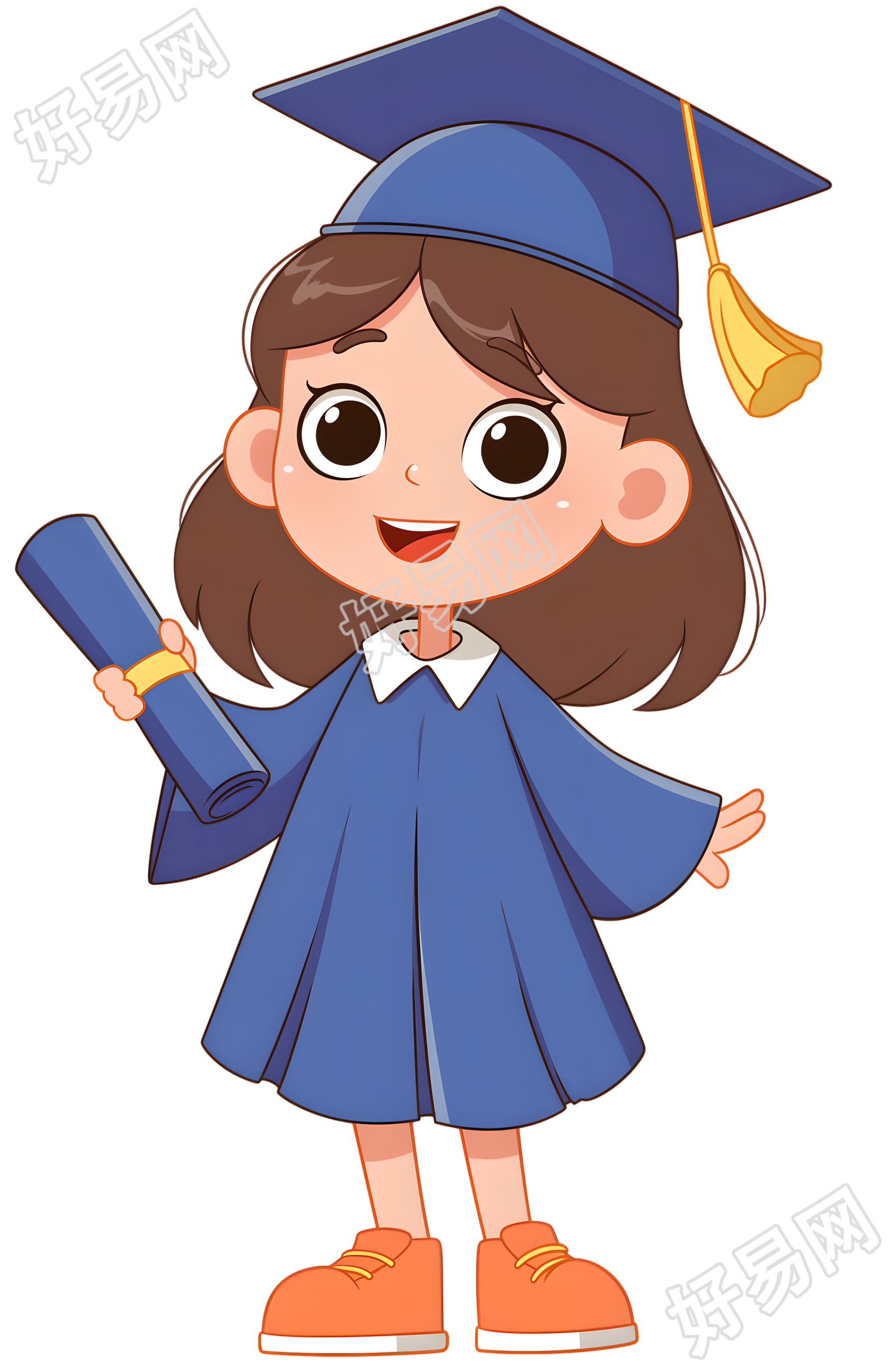 毕业生卡通插图