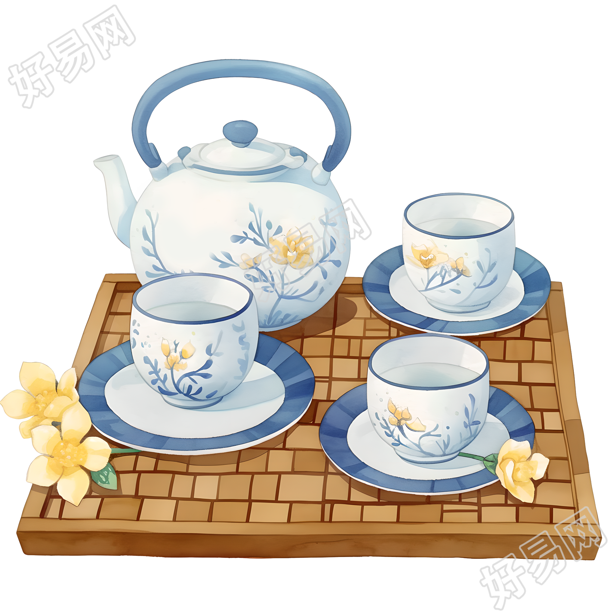 陶瓷茶壶茶杯素材