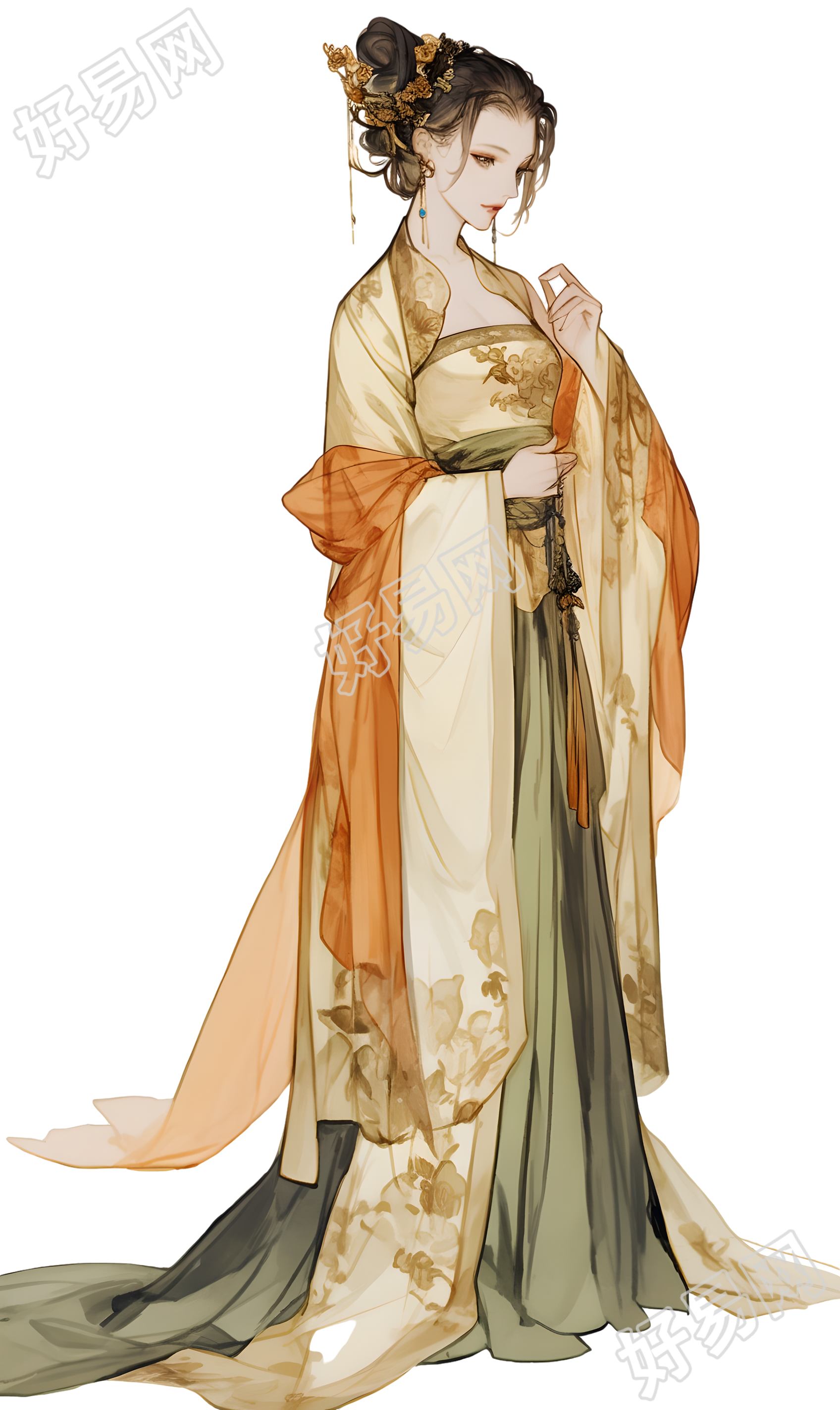 古装美女插画设计元素