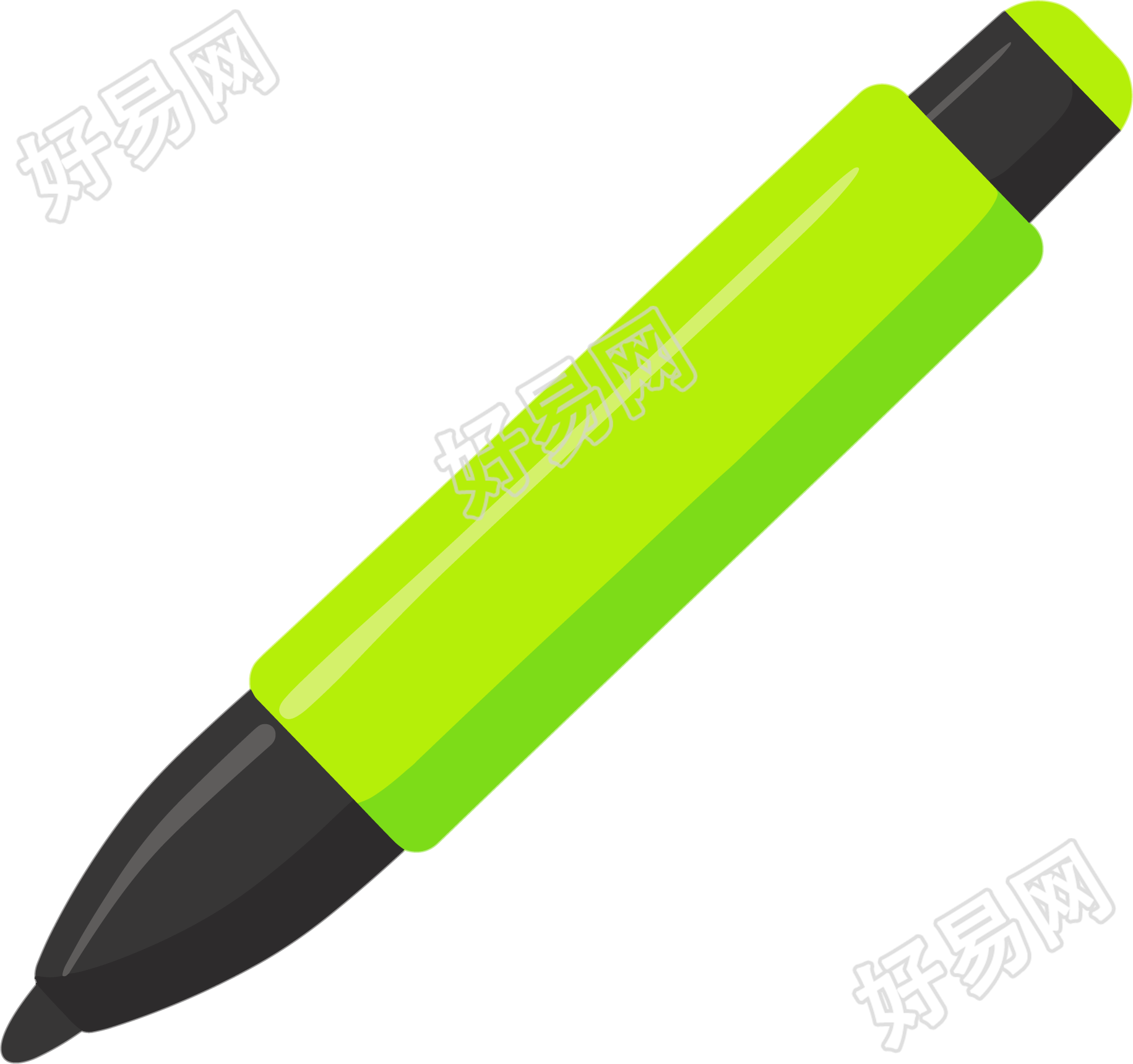 荧光绿马克笔素材