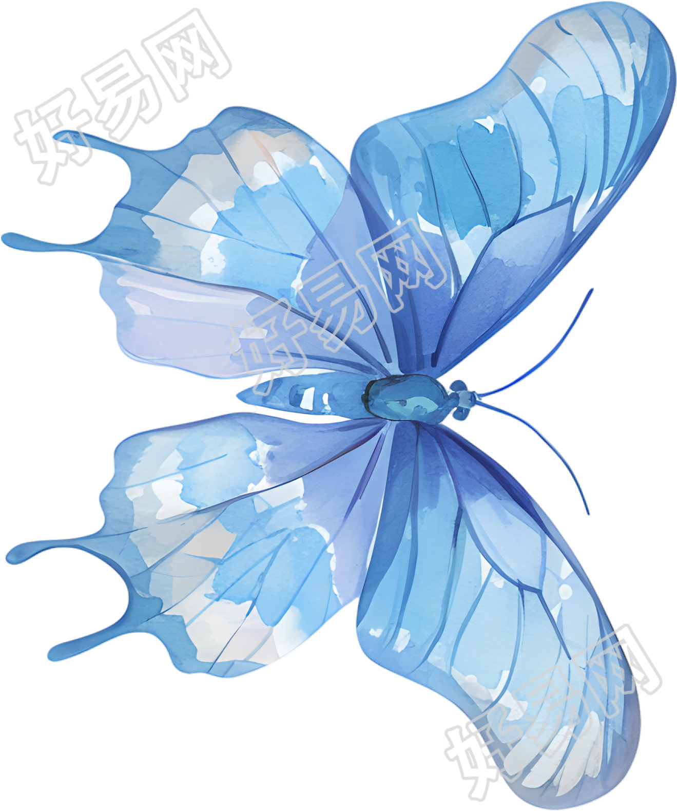 水彩蝴蝶美丽插图
