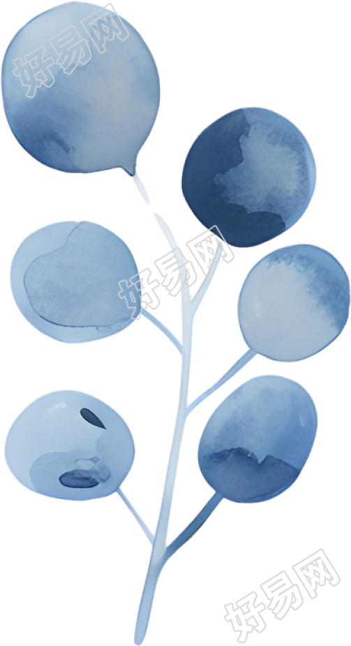 水彩叶子极简插画