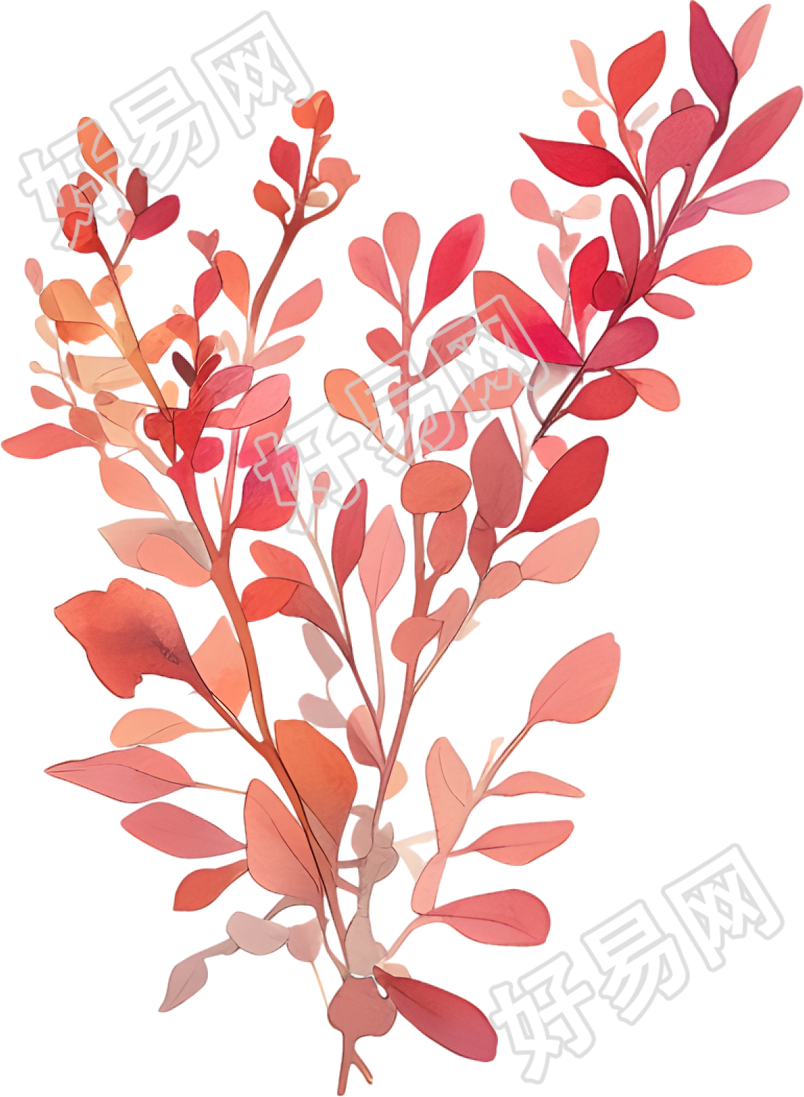 水彩植物创意元素