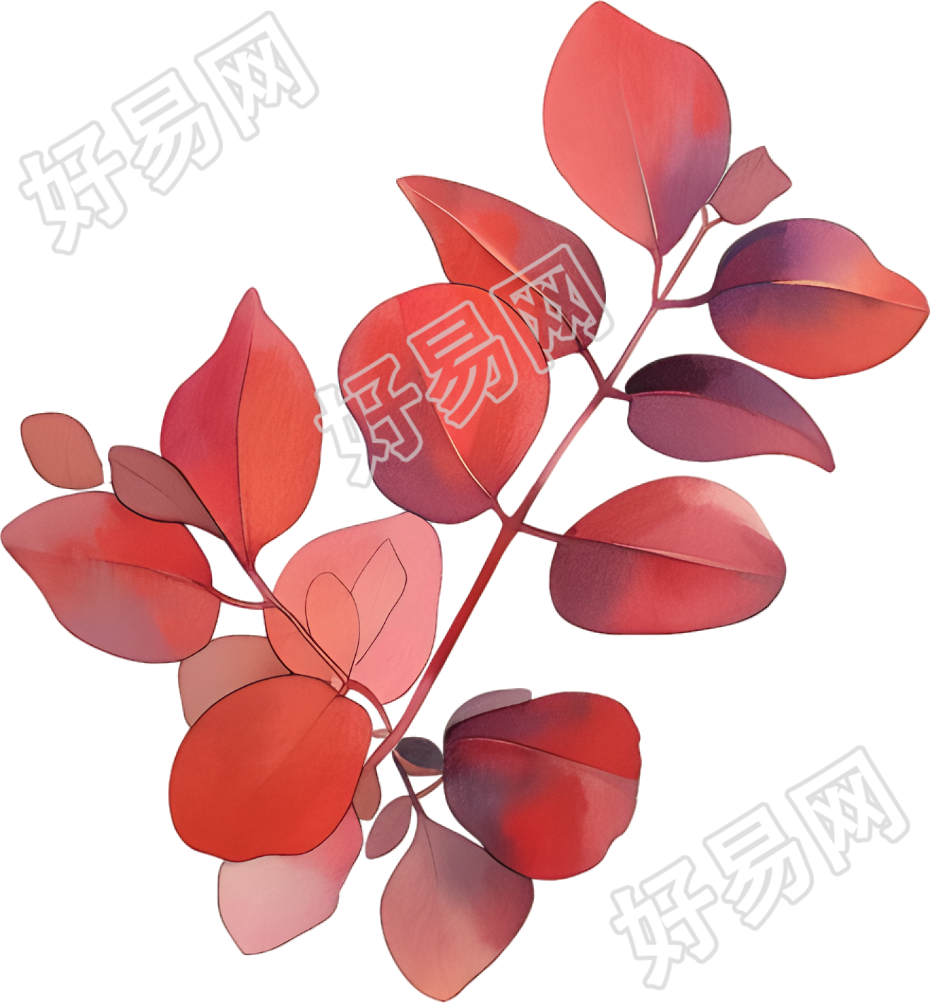 水彩植物创意素材