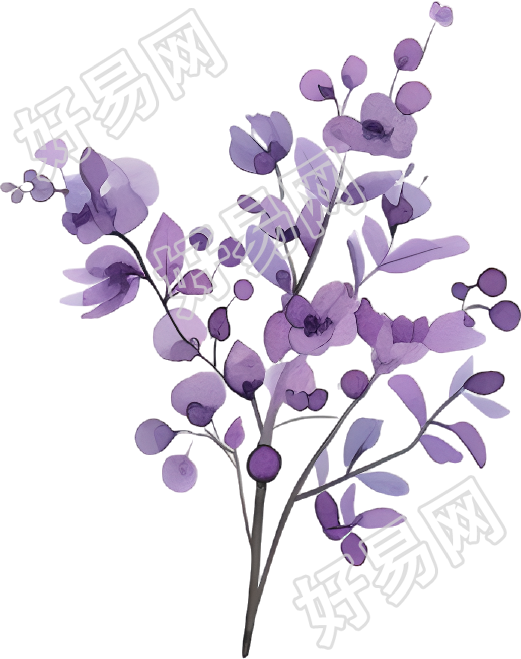 水彩植物唯美元素