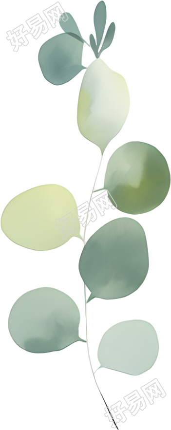 水彩植物极简元素