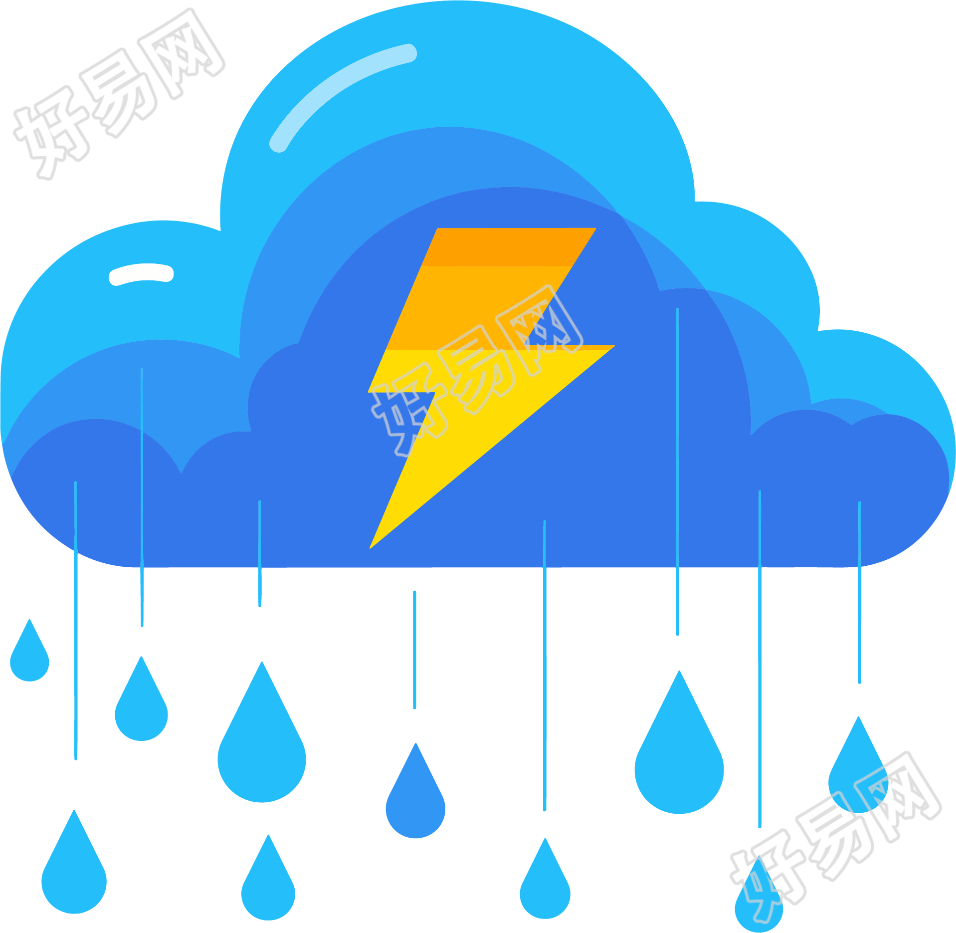 暴风雨闪电素材