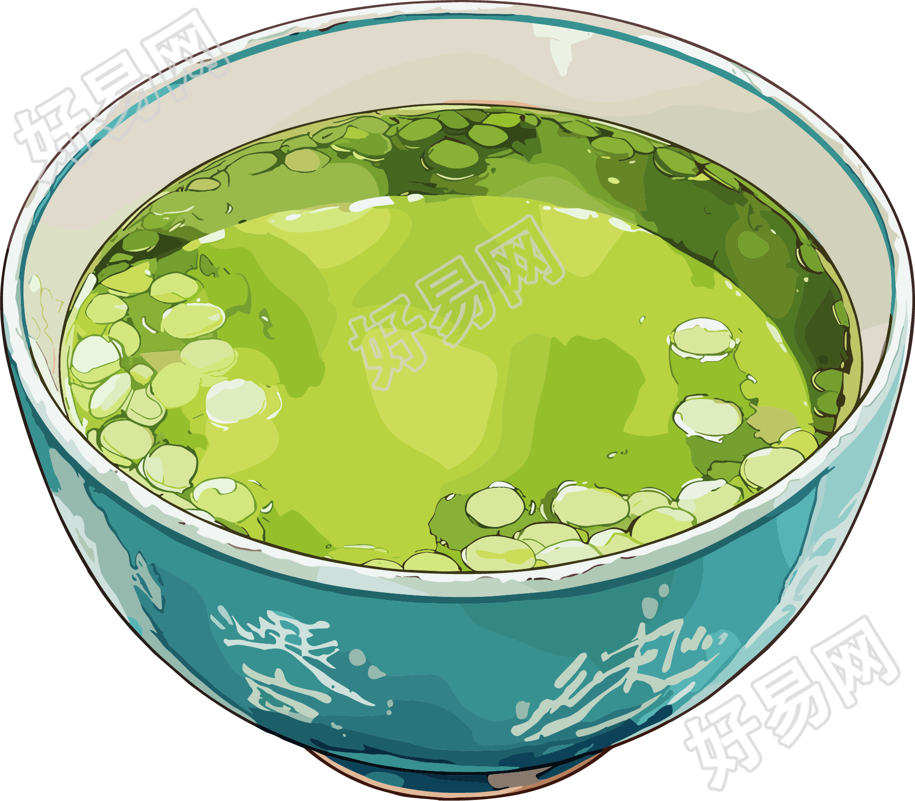绿豆汤插画素材