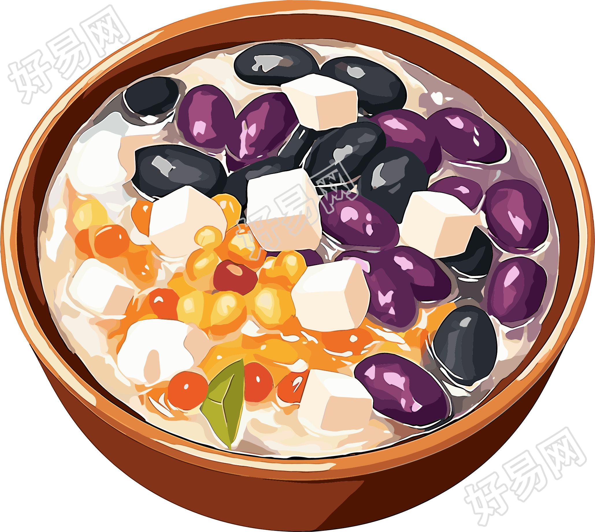 烧仙草手绘素材