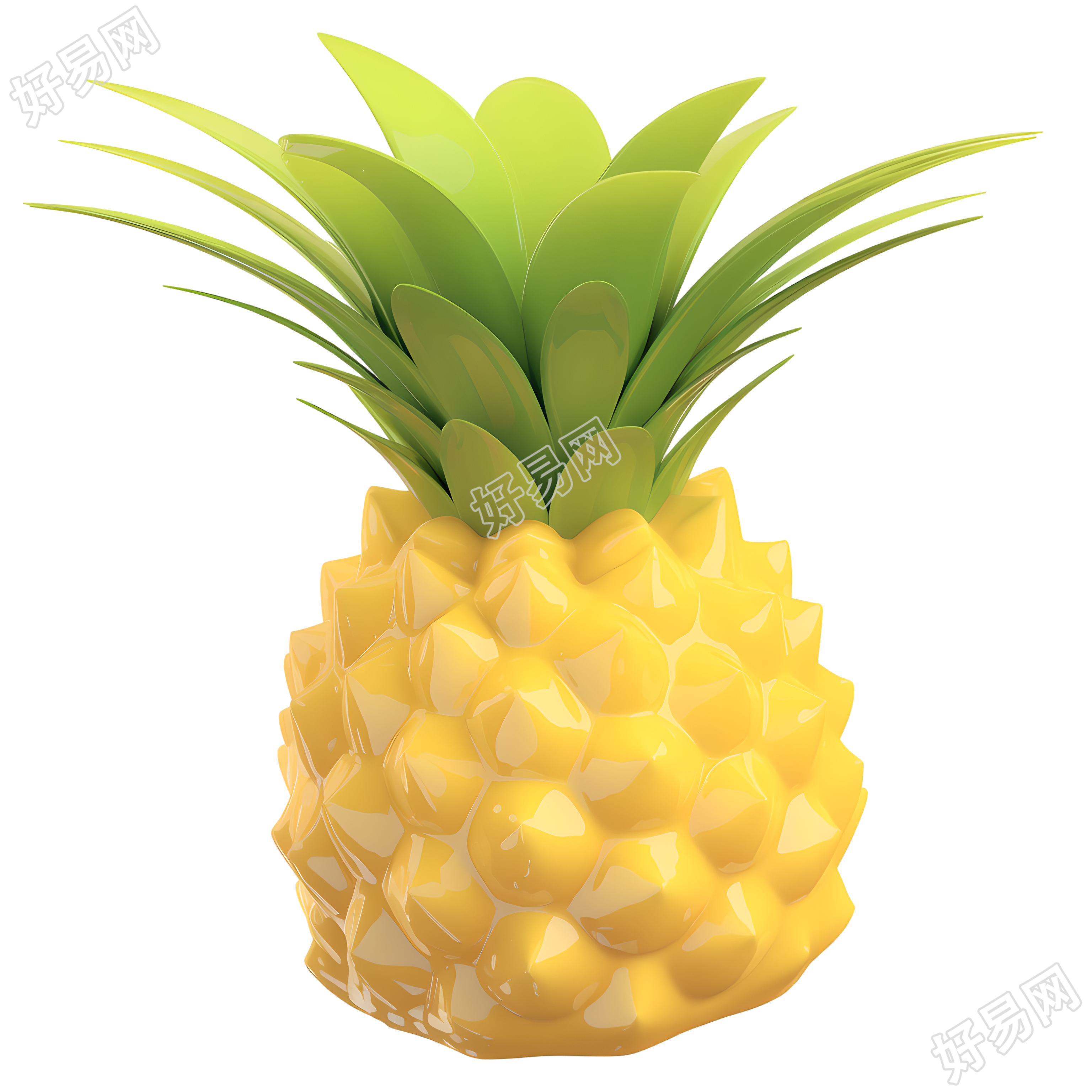 凤梨向量插图