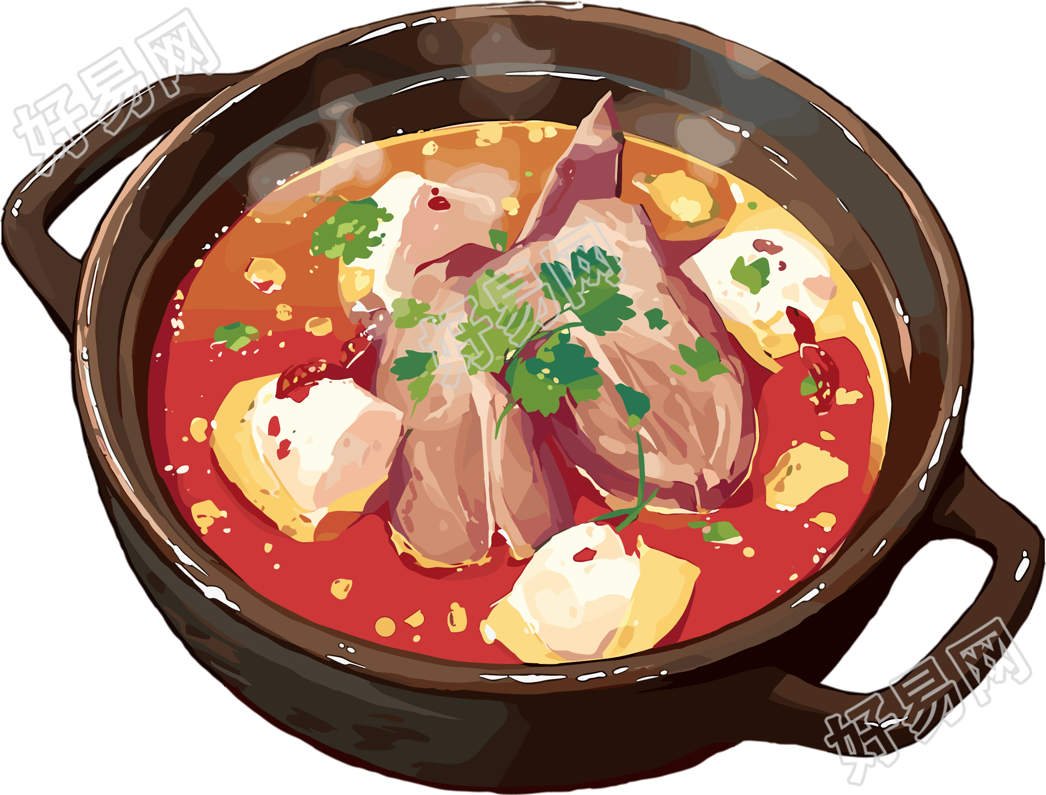 羊肉汤透明背景插图