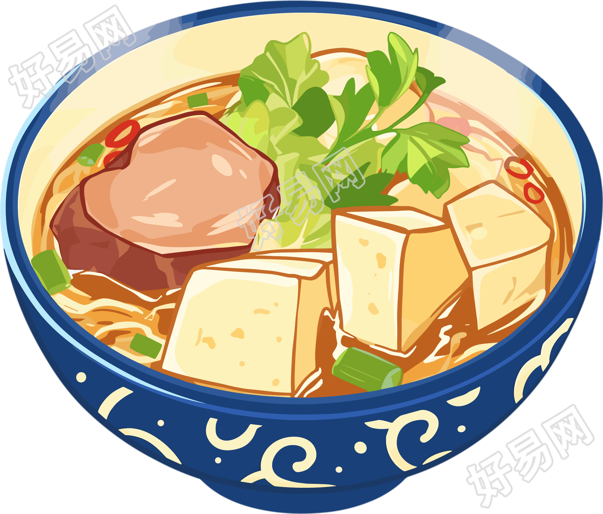 羊肉汤商用插画设计