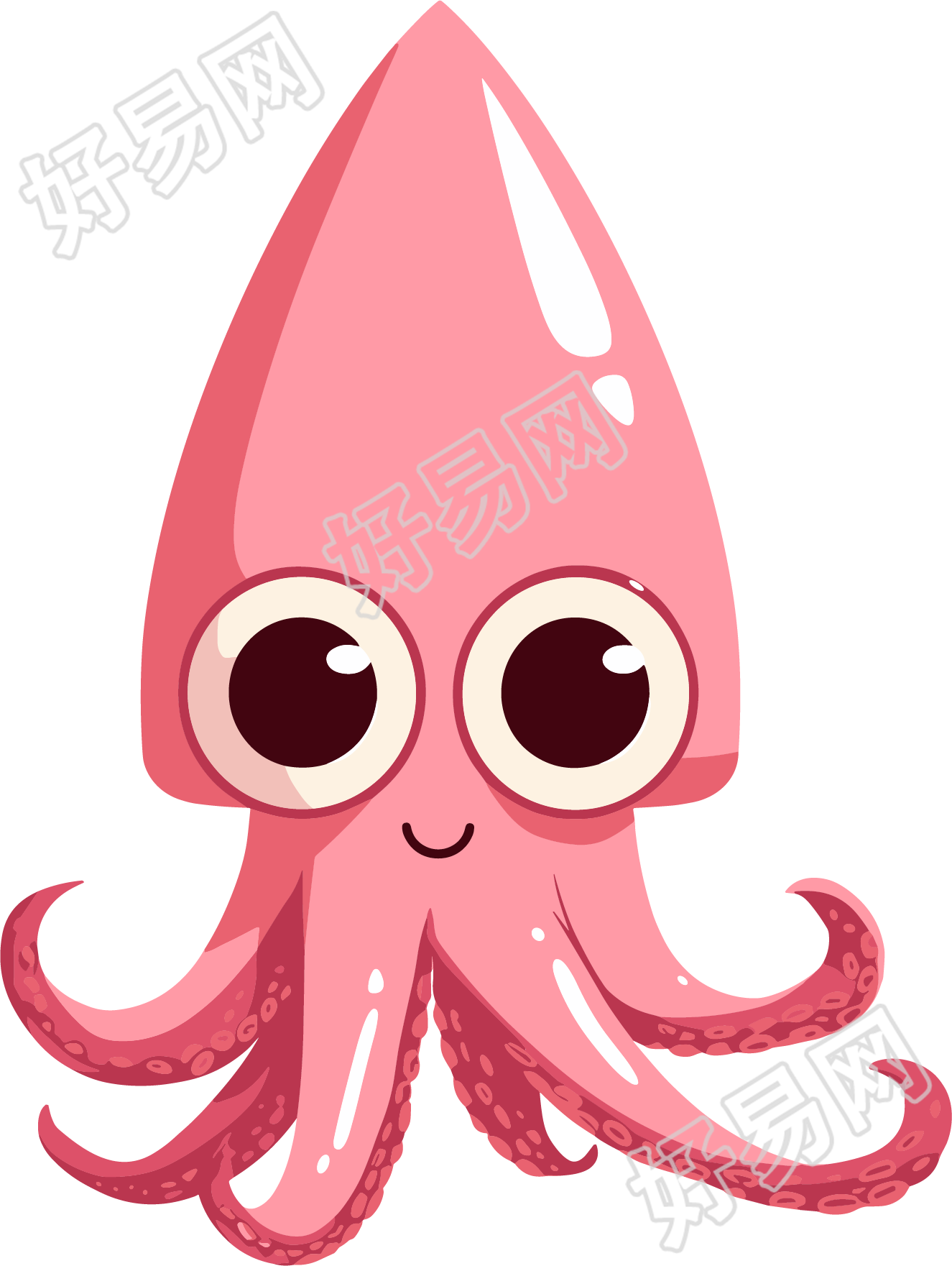 鱿鱼插画设计元素