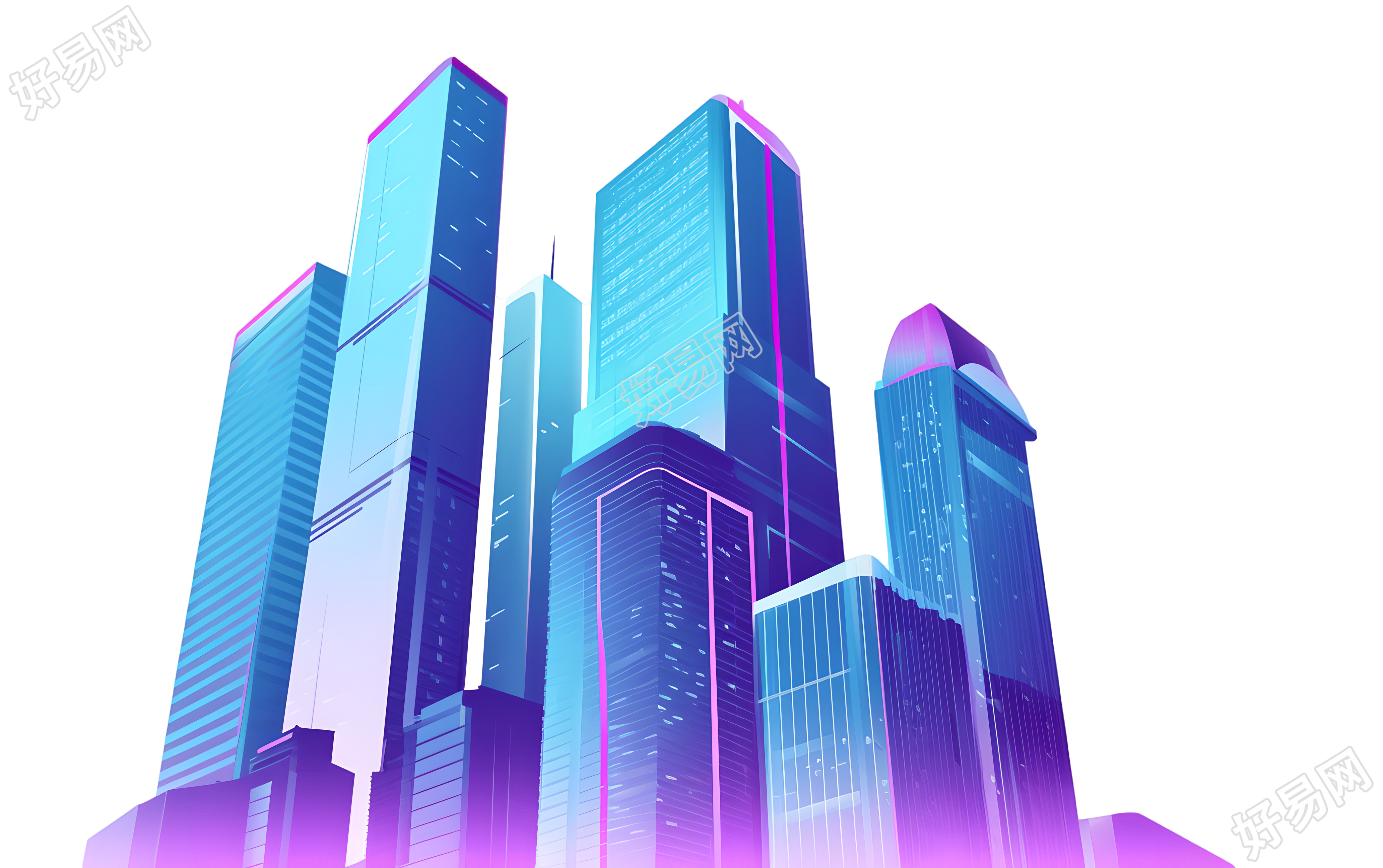 现代城市插图