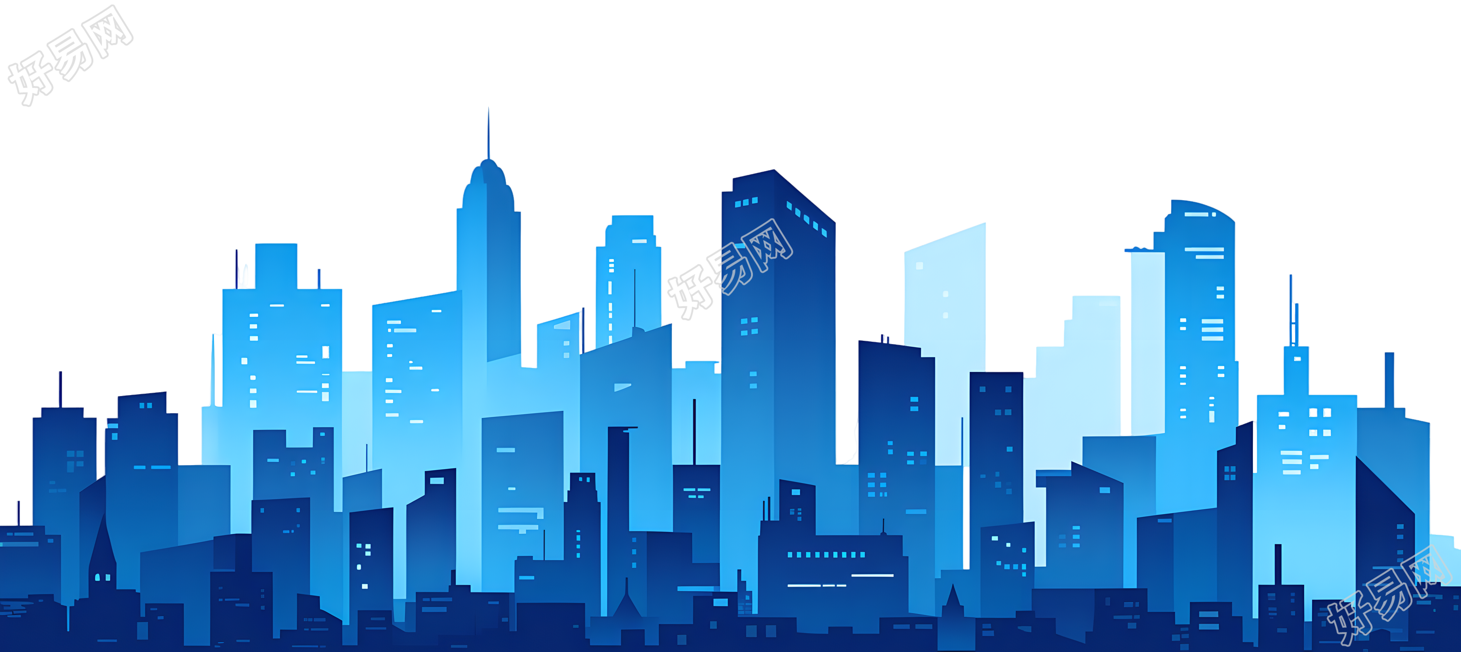 现代城市透明背景素材