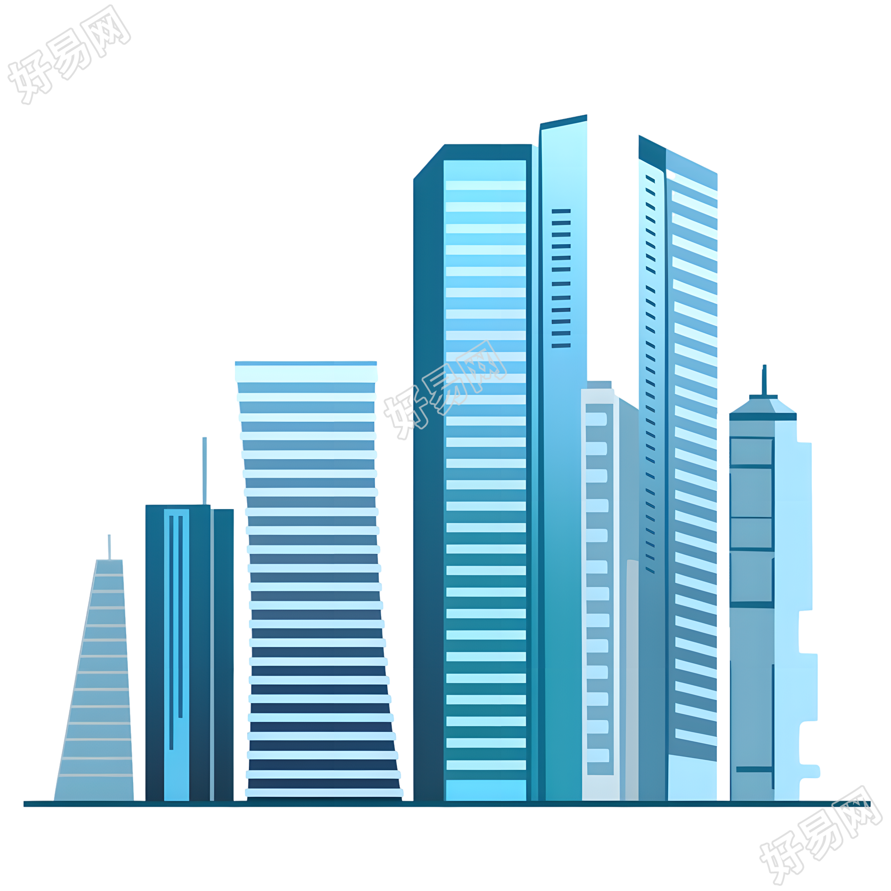 现代城市商业插画