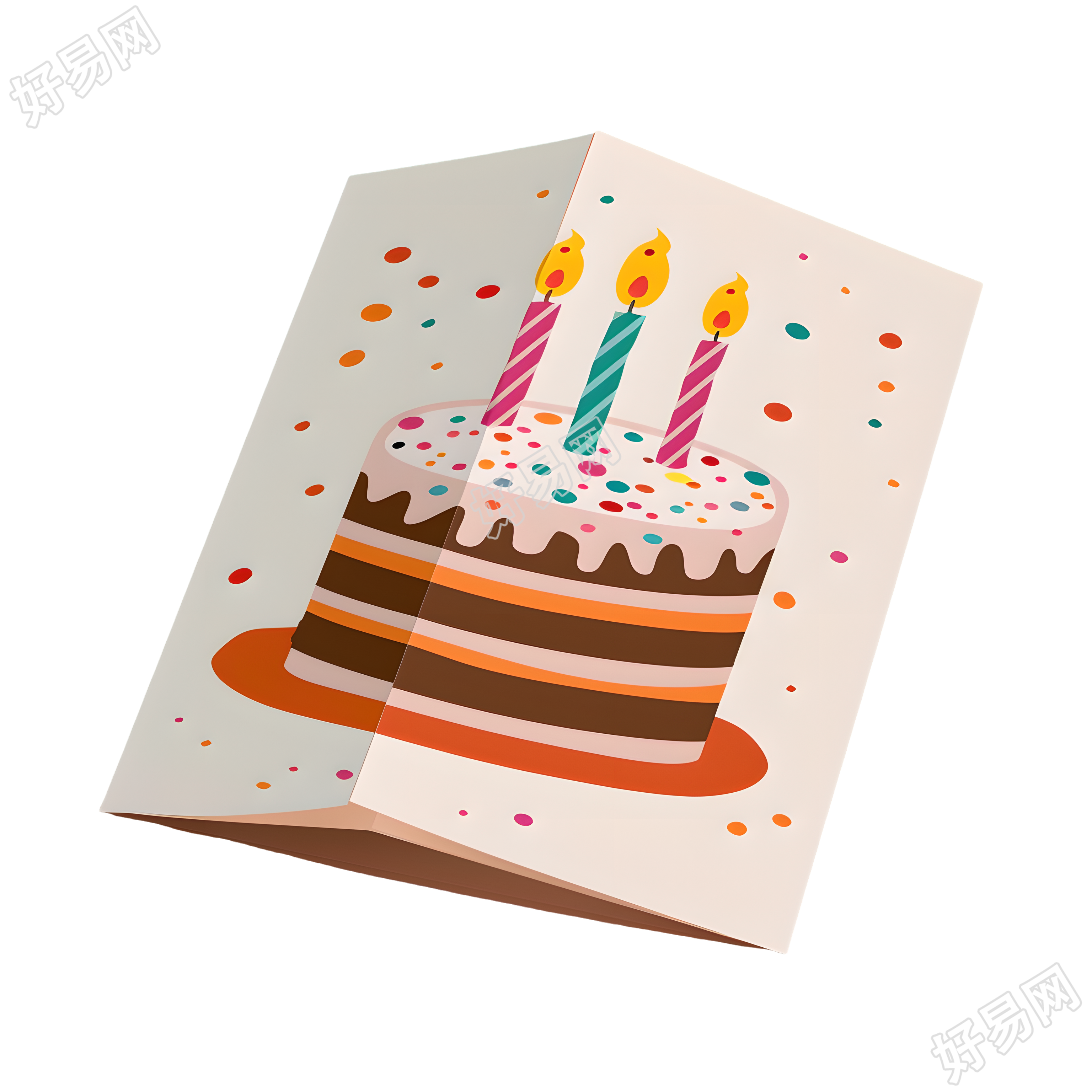生日贺卡简约设计元素
