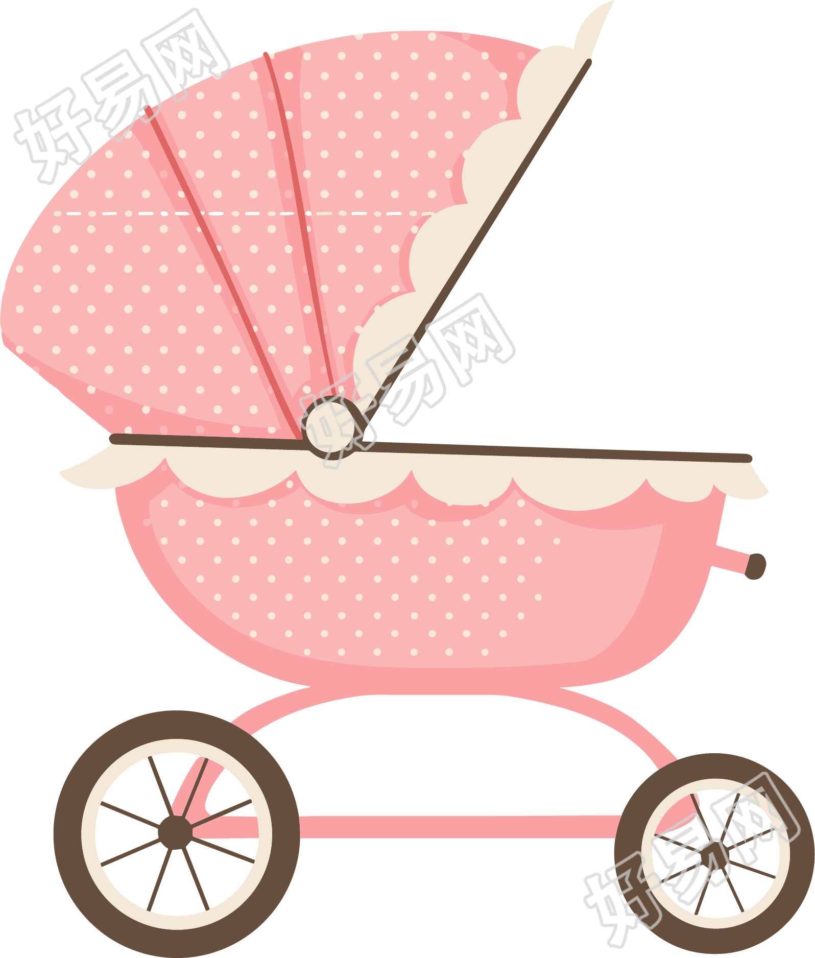 婴儿车简约插图