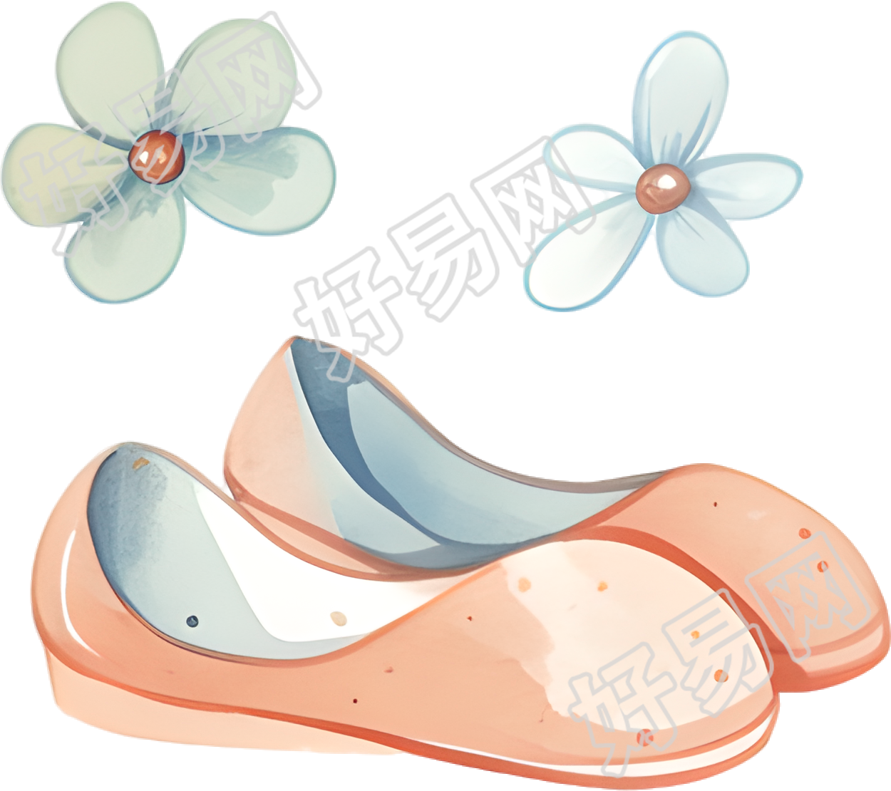 婴儿公主鞋插画素材