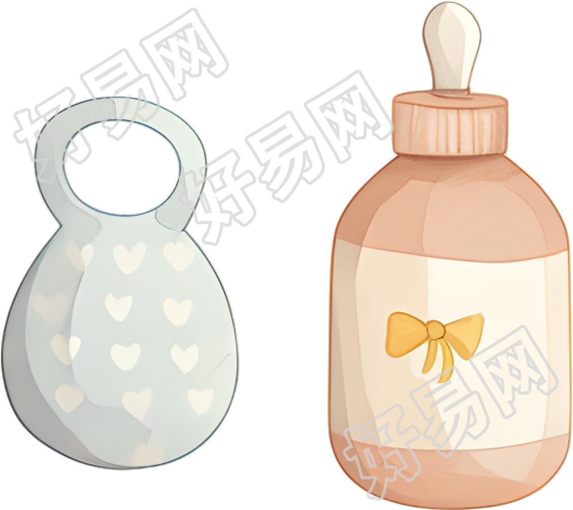 婴儿奶瓶围兜素材