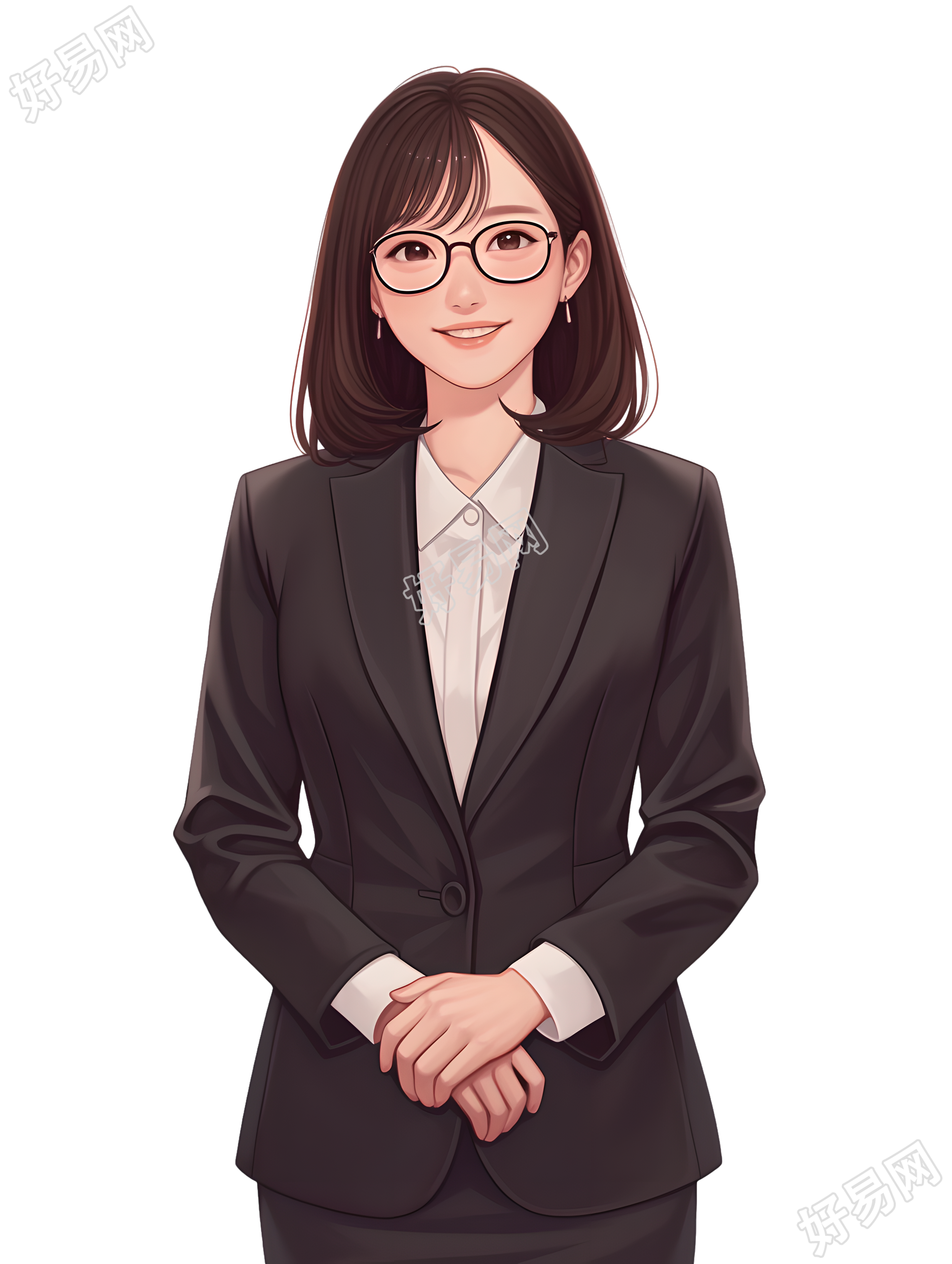 公务员透明背景插画
