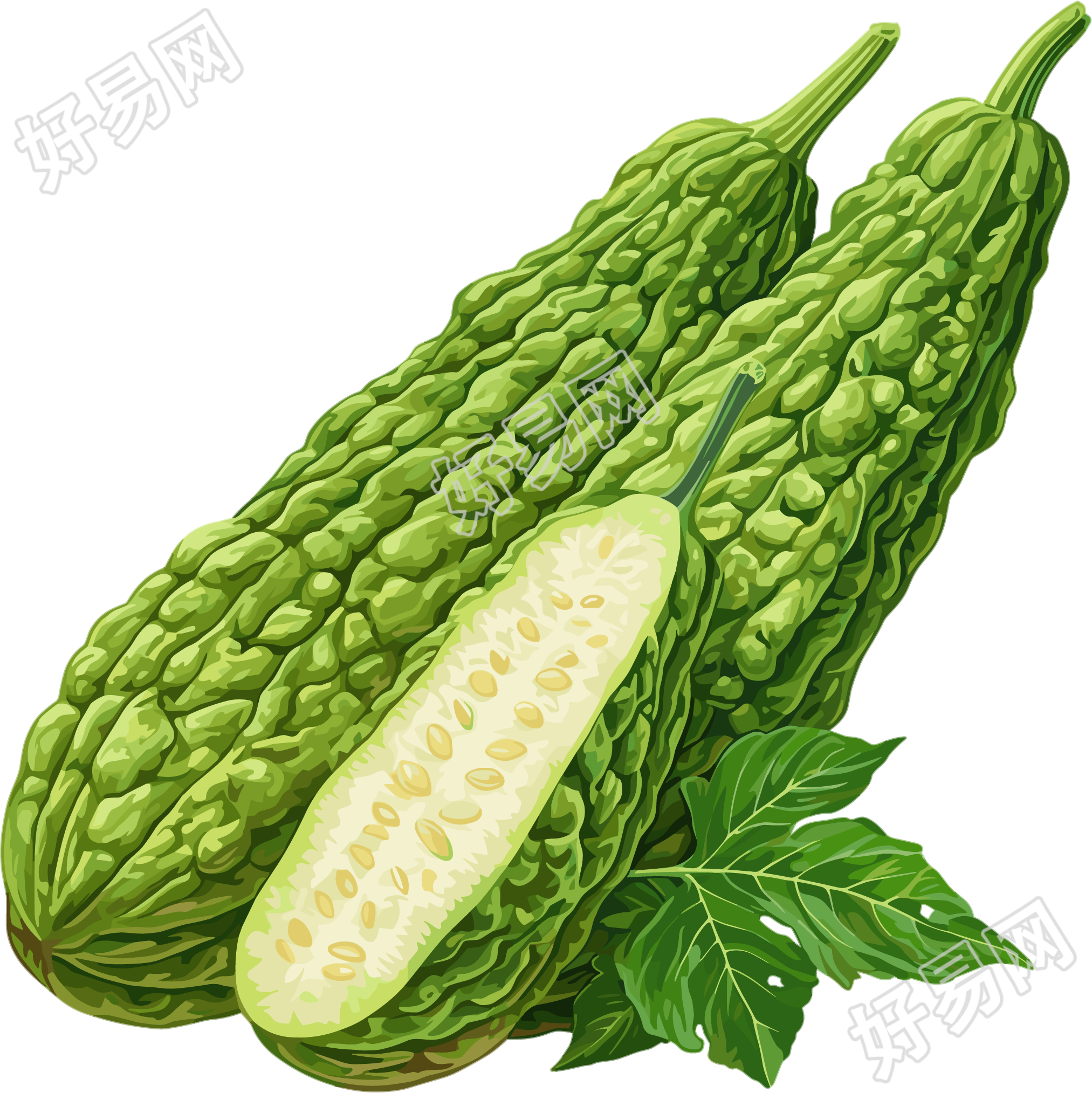 苦瓜插画素材