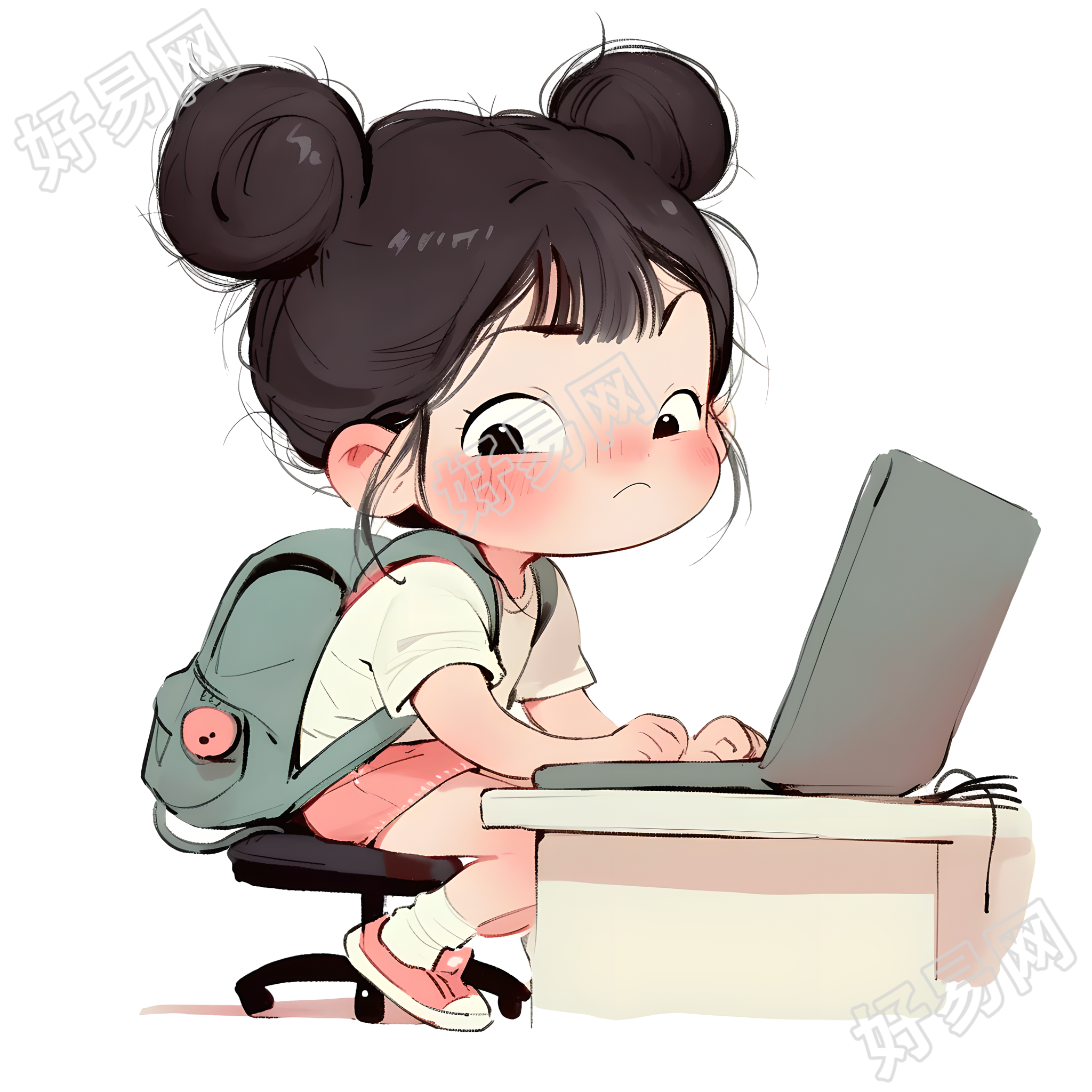 可爱小女孩插图