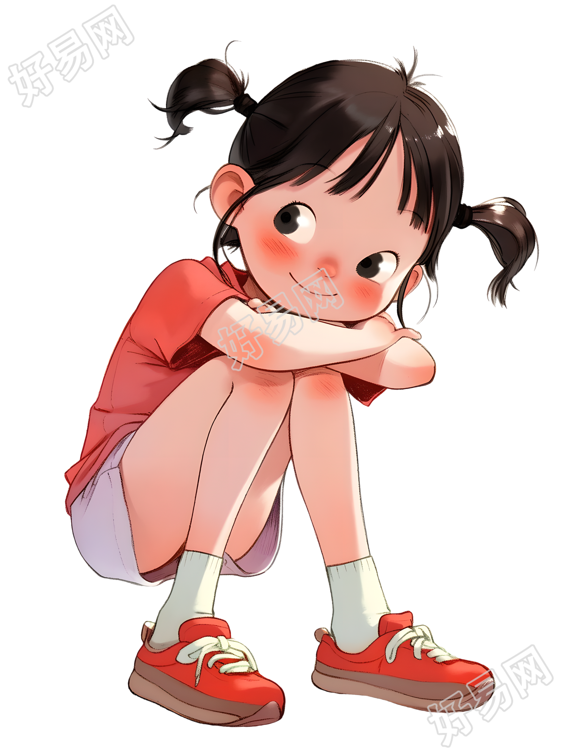 可爱小女孩双马尾插画