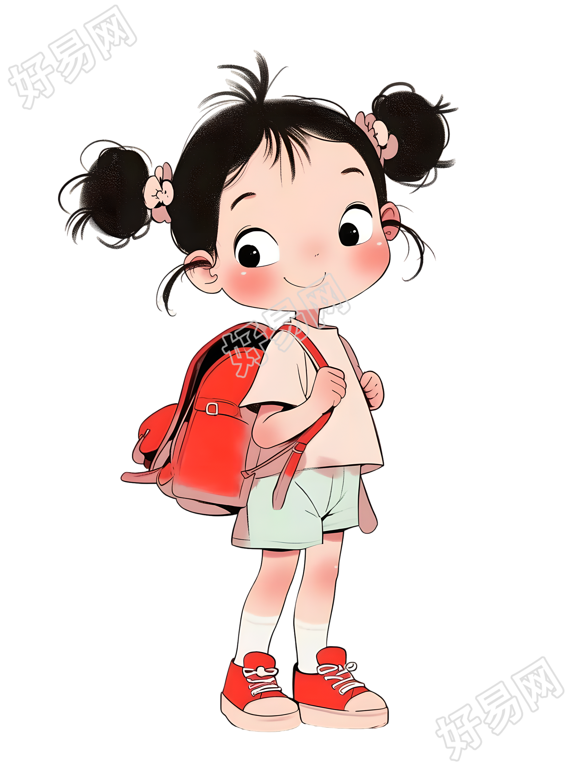 可爱小女孩卡通插画