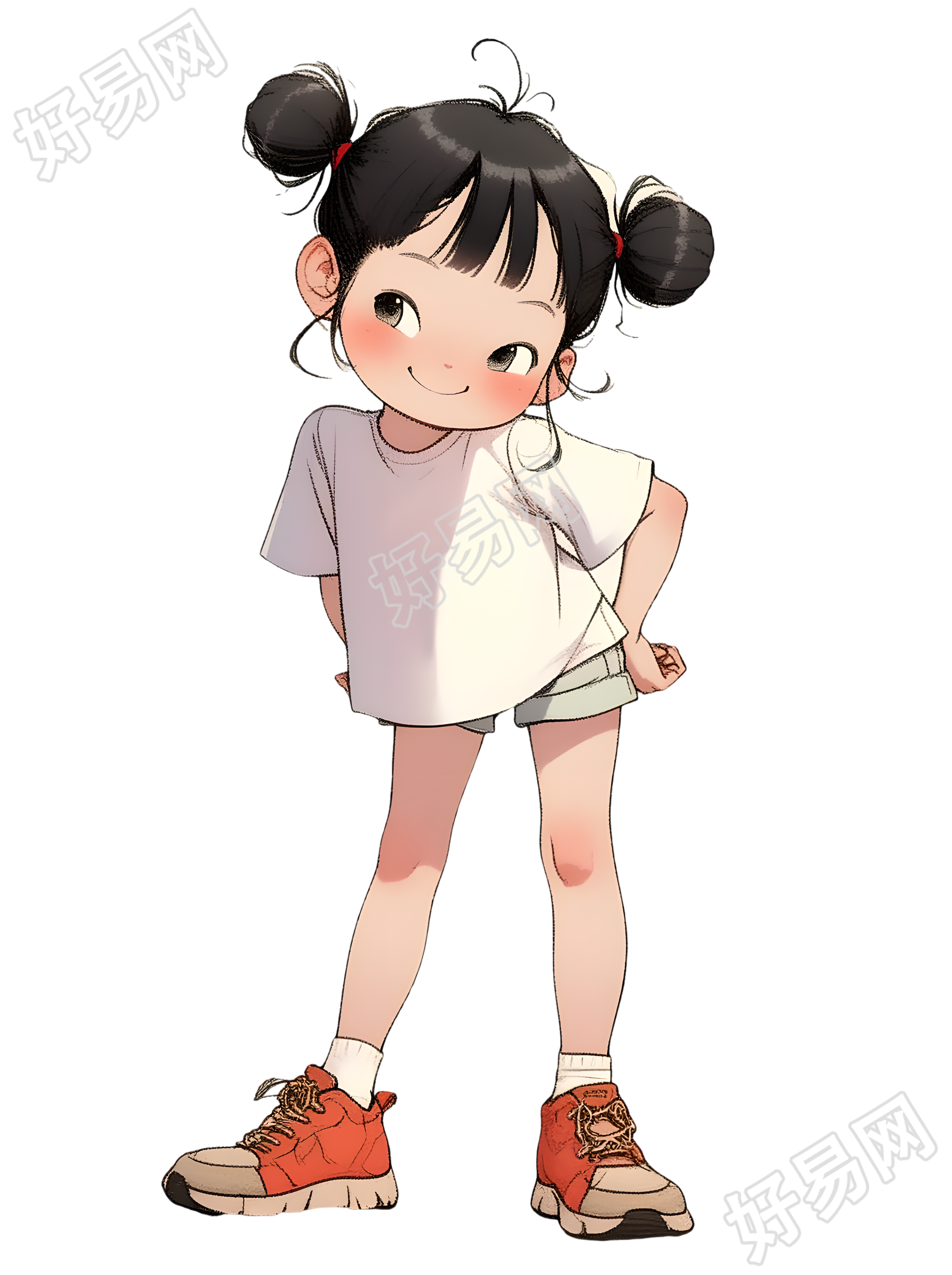 可爱小女孩可商用插图