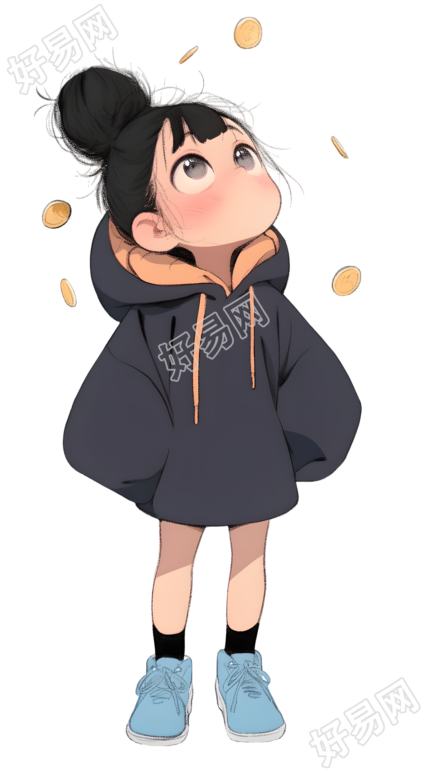 可爱小女孩乖巧插图